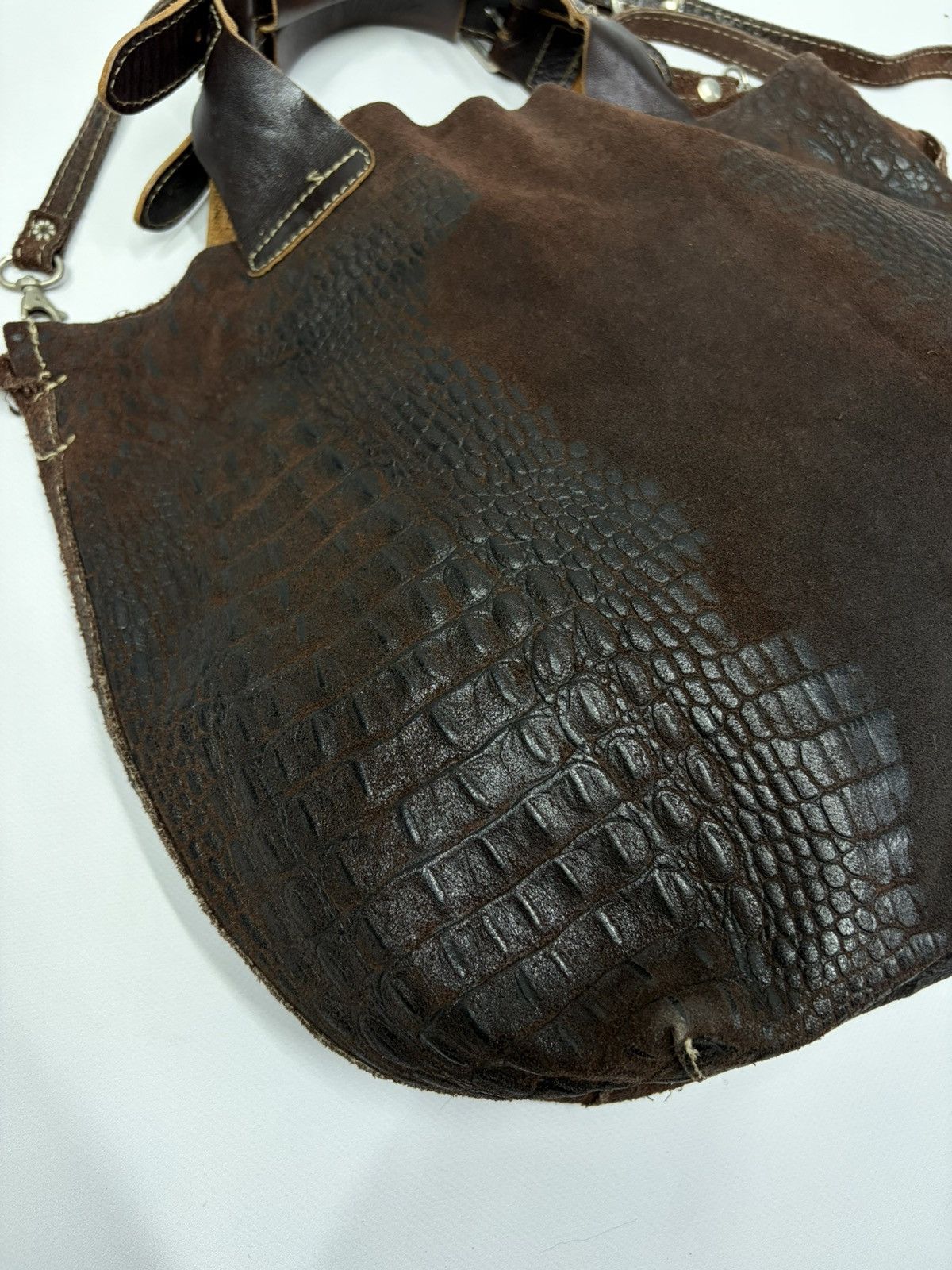 If Six Was Nine Distressed Leather Studded Bag Rick Owens Vibe y2k Dark Punk Size ONE SIZE - 9 Thumbnail