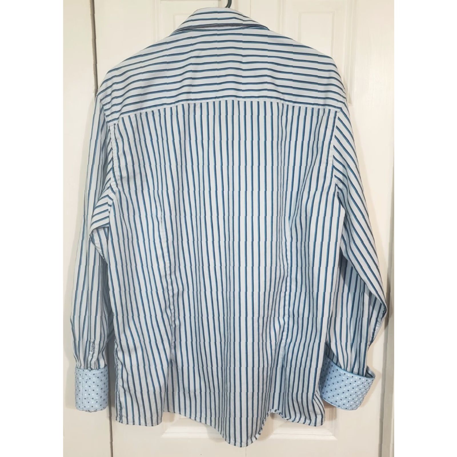 Vintage Mens House of Lords Striped Casual Shirt White Blue Premium Cotton XXL Button-Up Shirt Mens Size US XXL / EU 58 / 5 - 2 Thumbnail