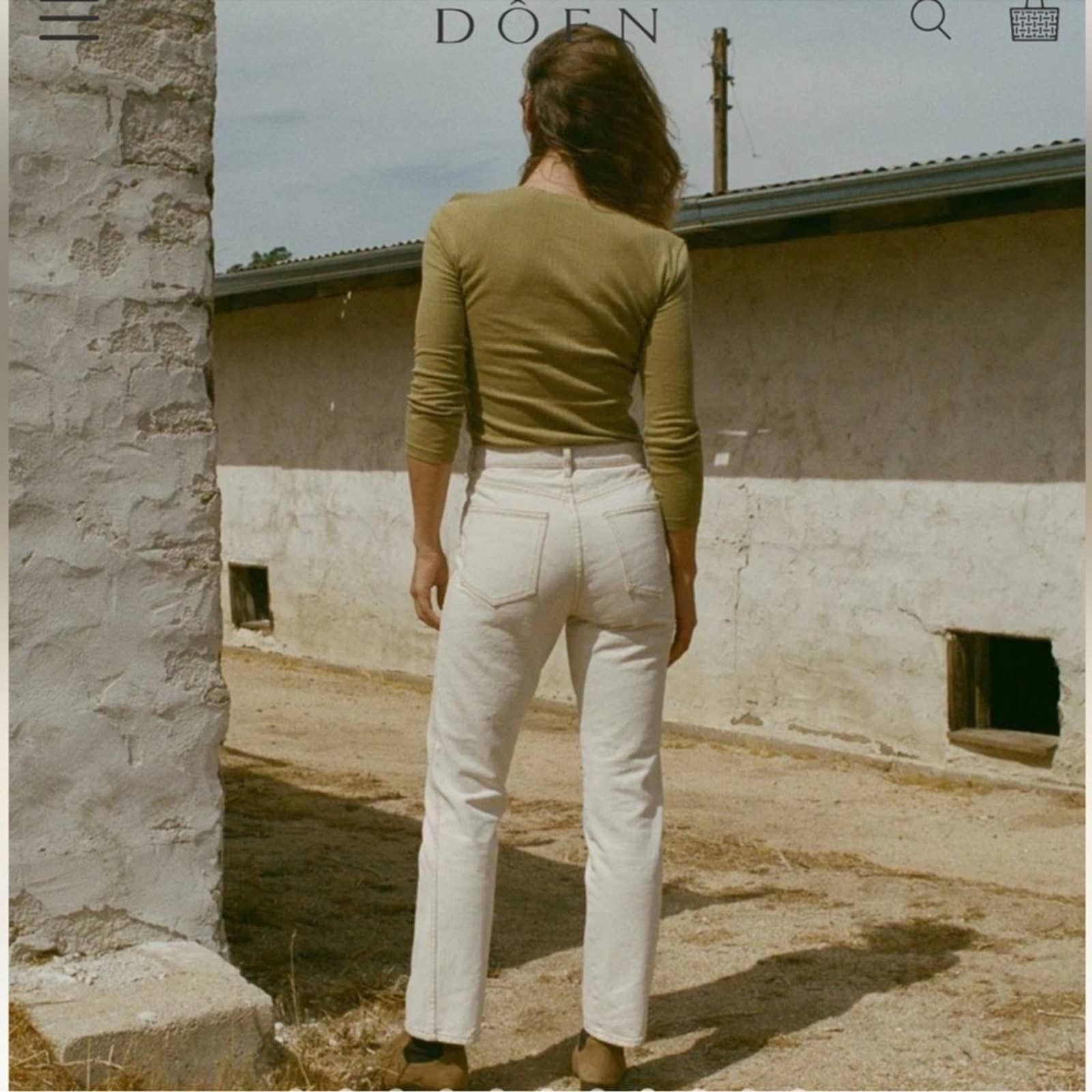 NWT Doen DIANA STRAIGHT LEG HIGH RISE JEAN IN OAT CREAM 30