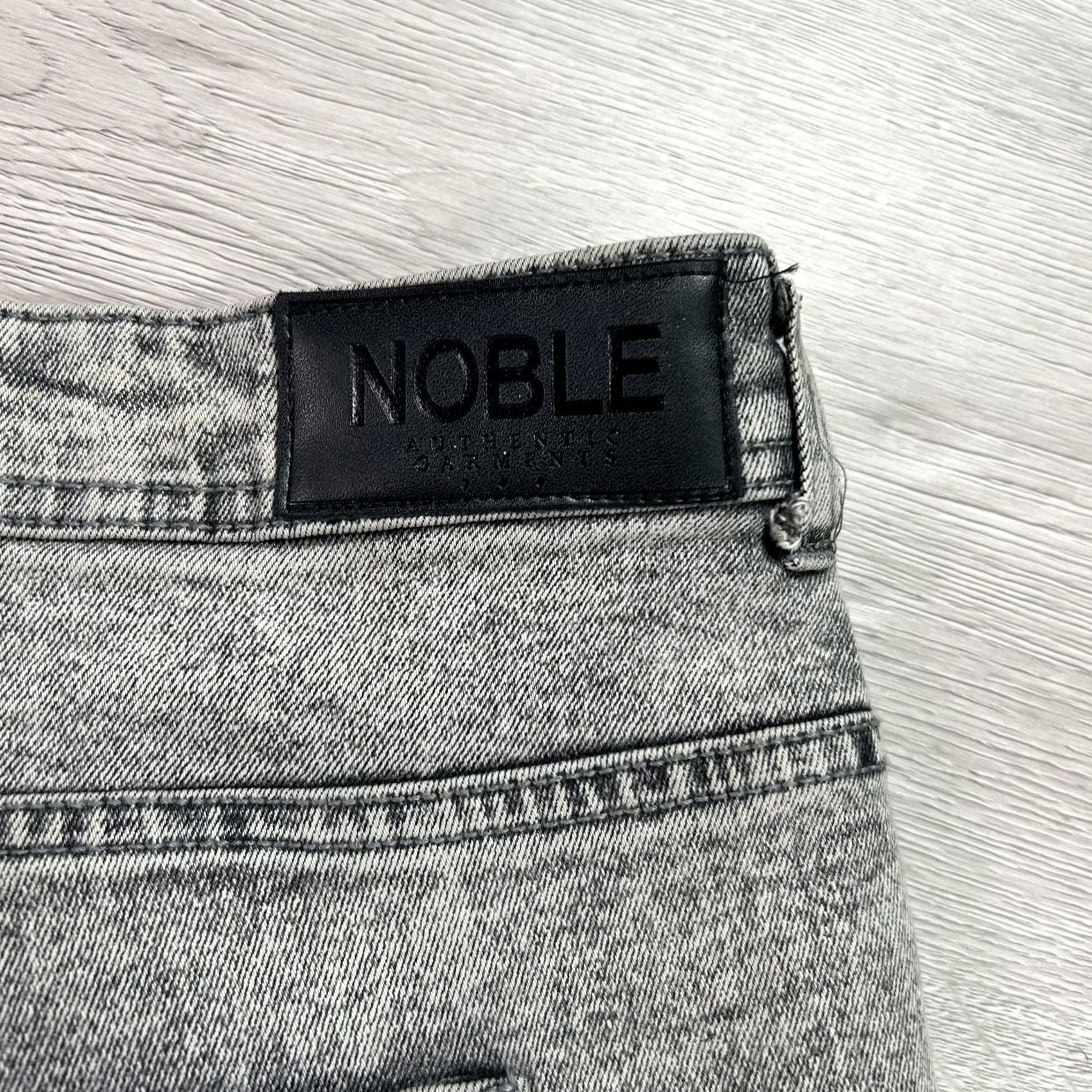 Denime Noble Jeans Jeans Mens 42x32 Gray Skinny Distressed Acid Wash Stretch Denim Pants Size US 42 / EU 58 - 5 Thumbnail