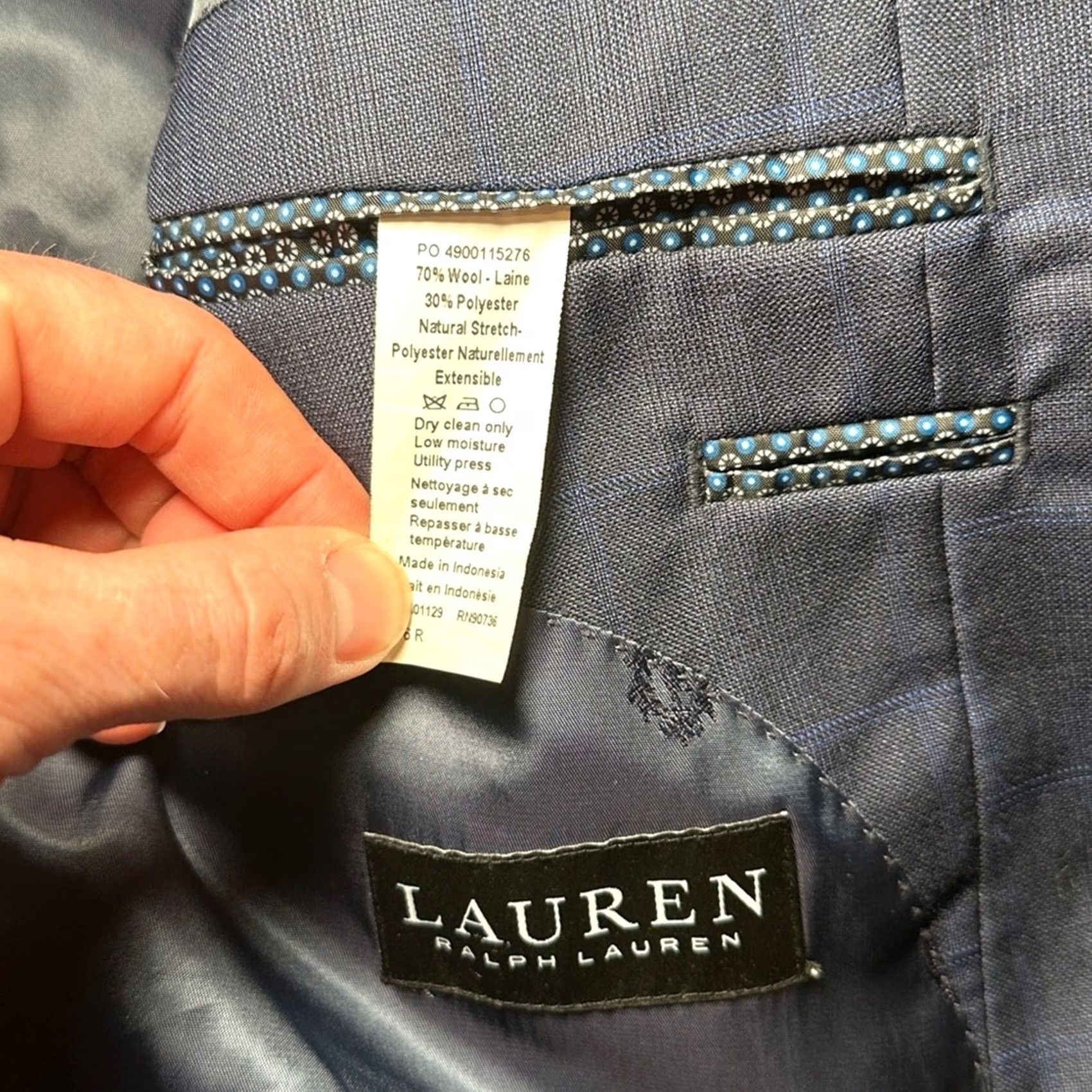 Ralph Lauren Lauren Ralph Lauren Black Label Blazer Navy Windowpane Plaid 46R Men Medium? Size 46R - 7 Thumbnail