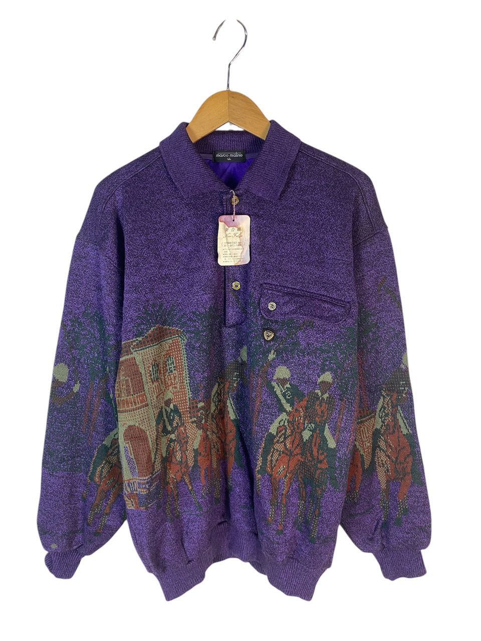 Designer × Japanese Brand × Vintage Vintage Marco malino fullprint wool sweatshirt Size US M / EU 48-50 / 2 - 1 Thumbnail