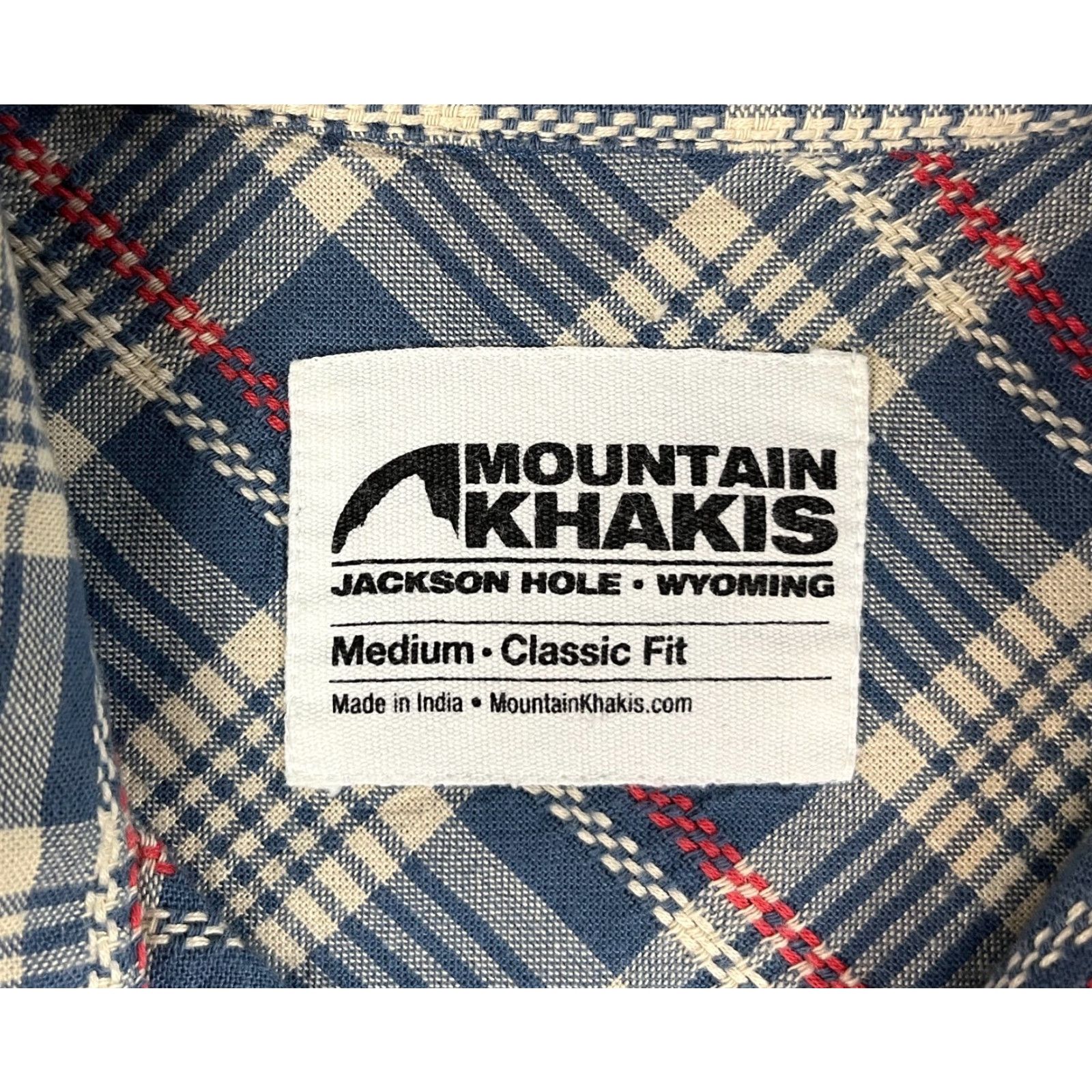 Mountain Khakis Mountain Khakis Ace Indigo Short Sleeve Shirt Mens Plaid Button-Up Size Medium Blue Cotton Size US M / EU 48-50 / 2 - 4 Thumbnail