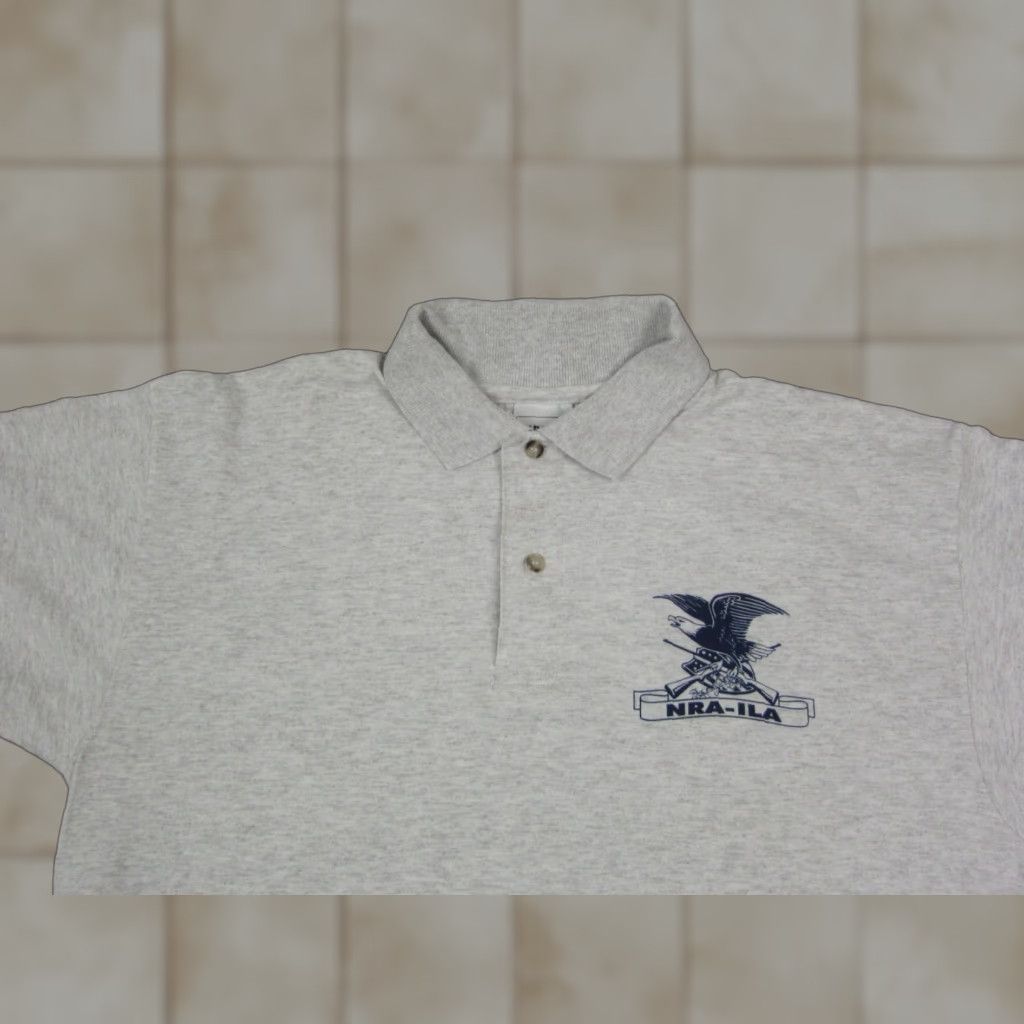 Anvil VINTAGE NRA Polo Shirt Mens Large Gray National Rifle Association Anvil 90s Size US L / EU 52-54 / 3 - 1 Thumbnail