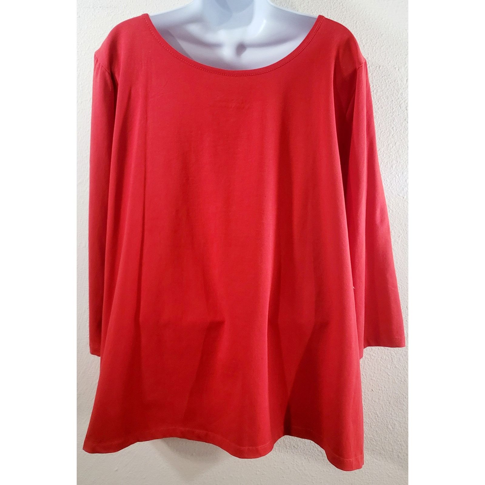 Other Jessica London Red Round Neck 3/4 Sleeve Top 22 24 NWOTS Size 3XL / US 20-22 - 4 Thumbnail