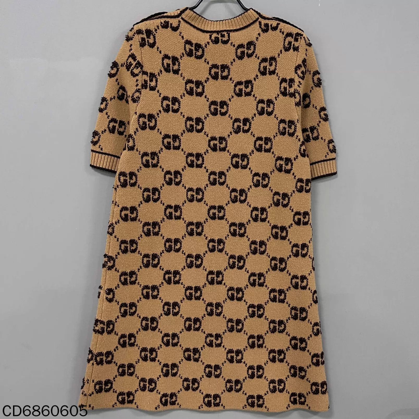 Gucci GUCCI Flocked All-Over Logo Gold Button Dress L Size L / US 10 / IT 46 - 3 Thumbnail