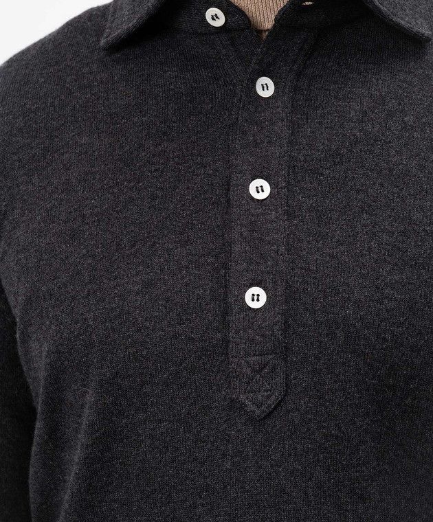 Brunello Cucinelli o1y0526 Cashmere Blend Sweater in Dark Gray Size US S / EU 44-46 / 1 - 2 Thumbnail