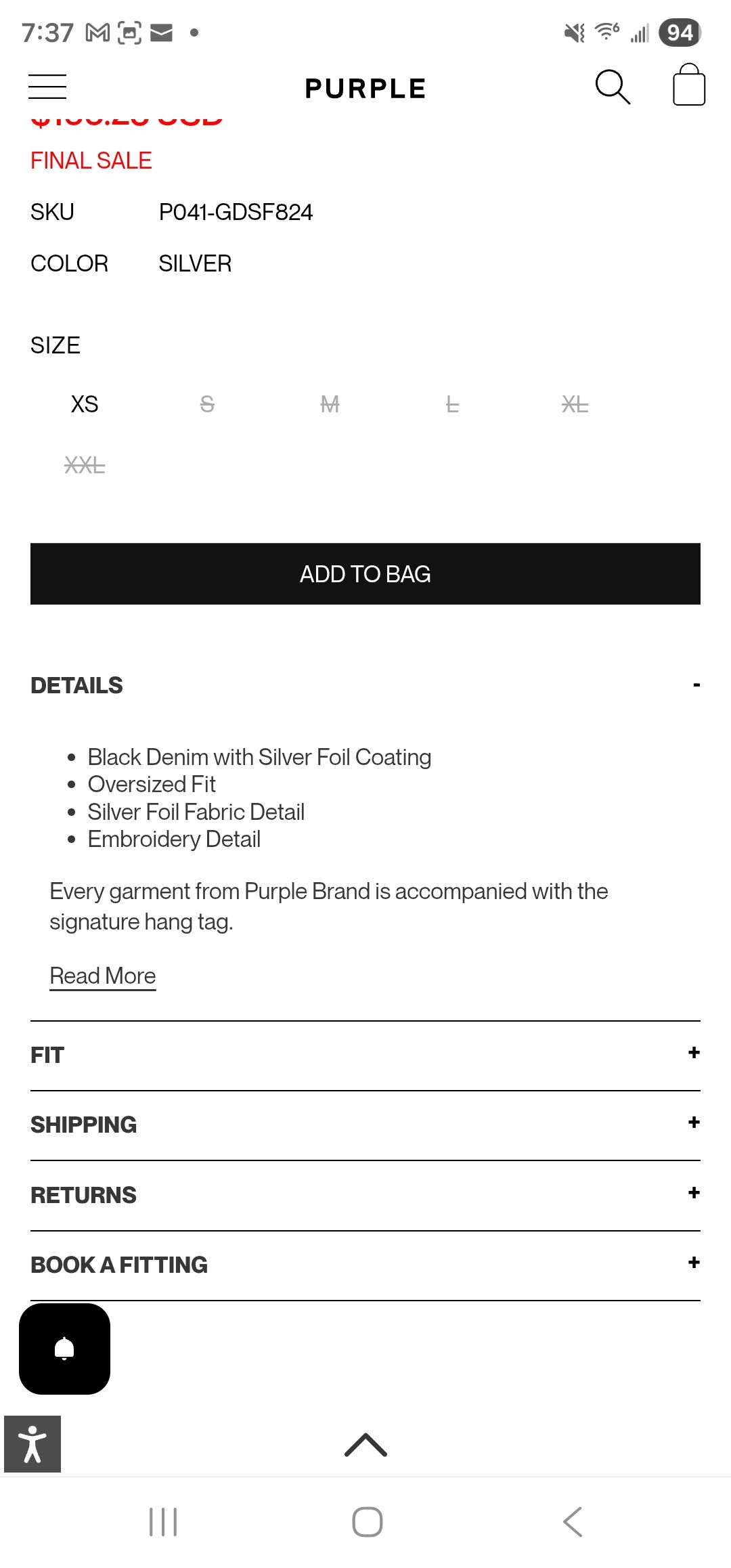 Purple Brand Purple Mens oversized Buttondown Long-sleeve Shirt Size US M / EU 48-50 / 2 - 21 Thumbnail