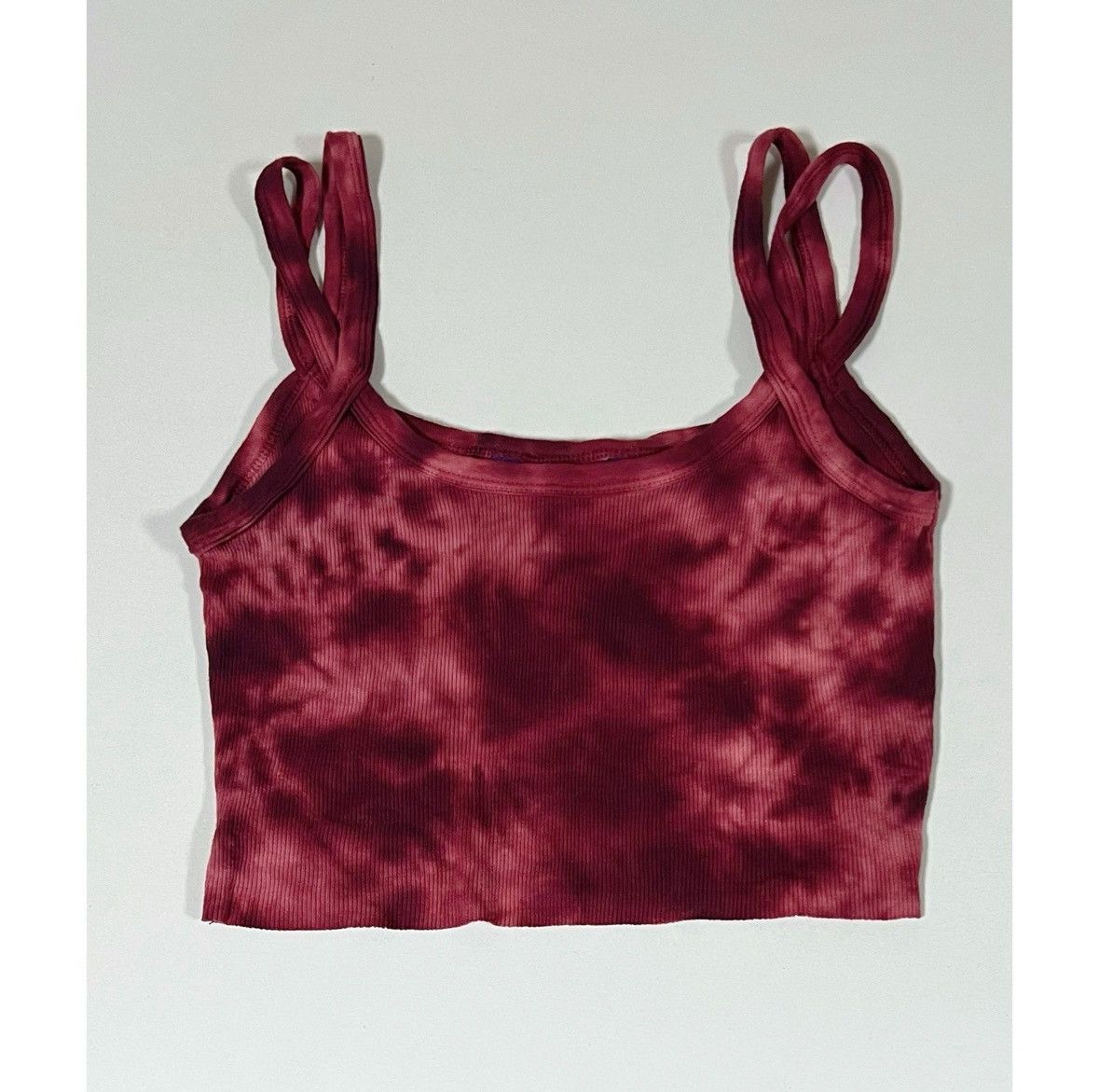 Japanese Brand Miley Cyrus Max Azria Red Tie Dye Crop Top Shirt Size L ♥️✨ Size L / US 10 / IT 46 - 1 Thumbnail