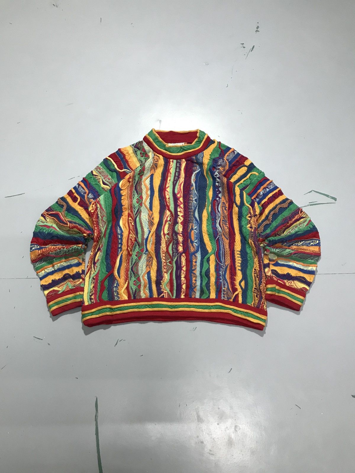 Vintage Coogi 3D Multicolor knit sweater