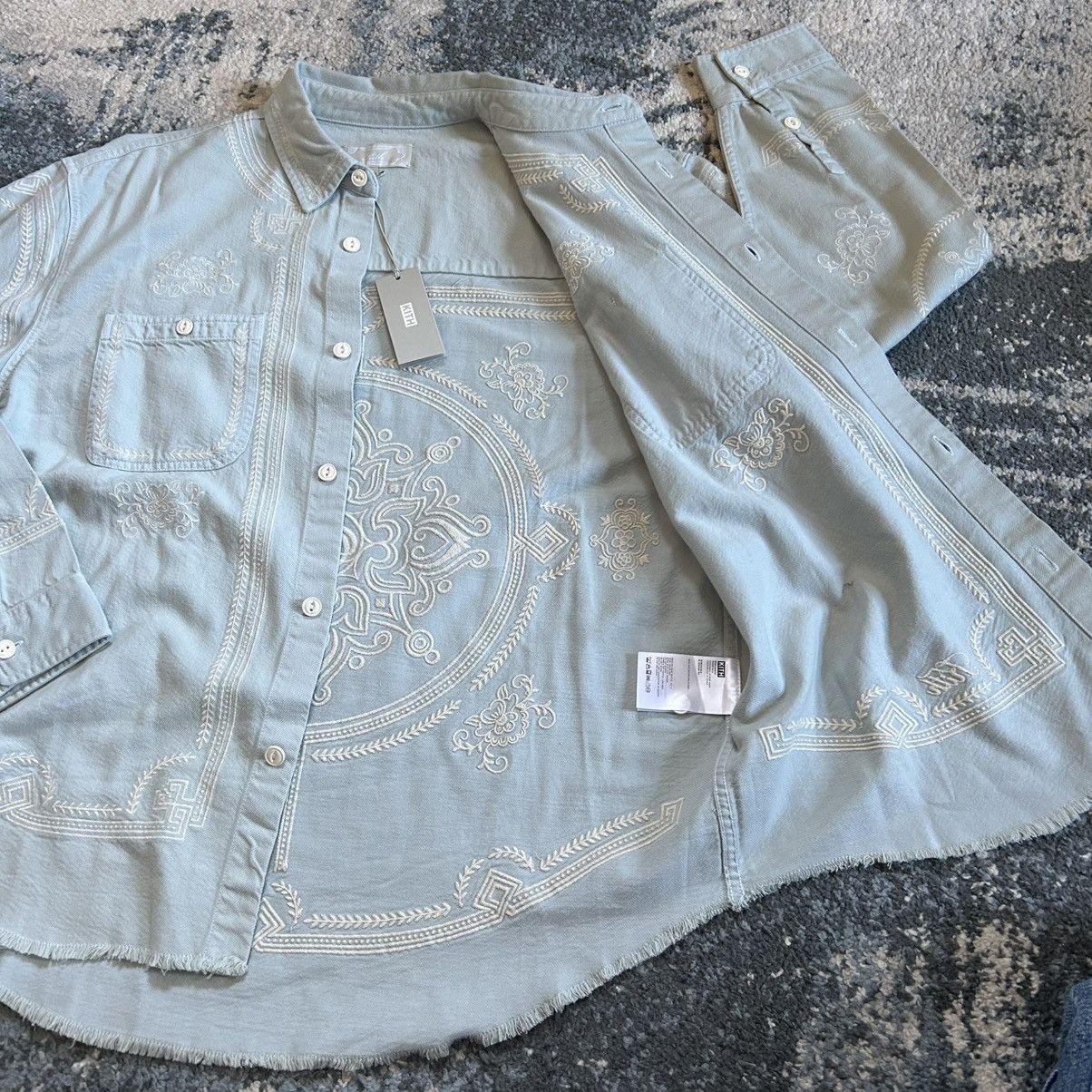 Kith SPRiNG 2024 RAW HEM DENiM APOLLO SHiRT STONE WASH EMBROiDERY Size US M / EU 48-50 / 2 - 10 Thumbnail
