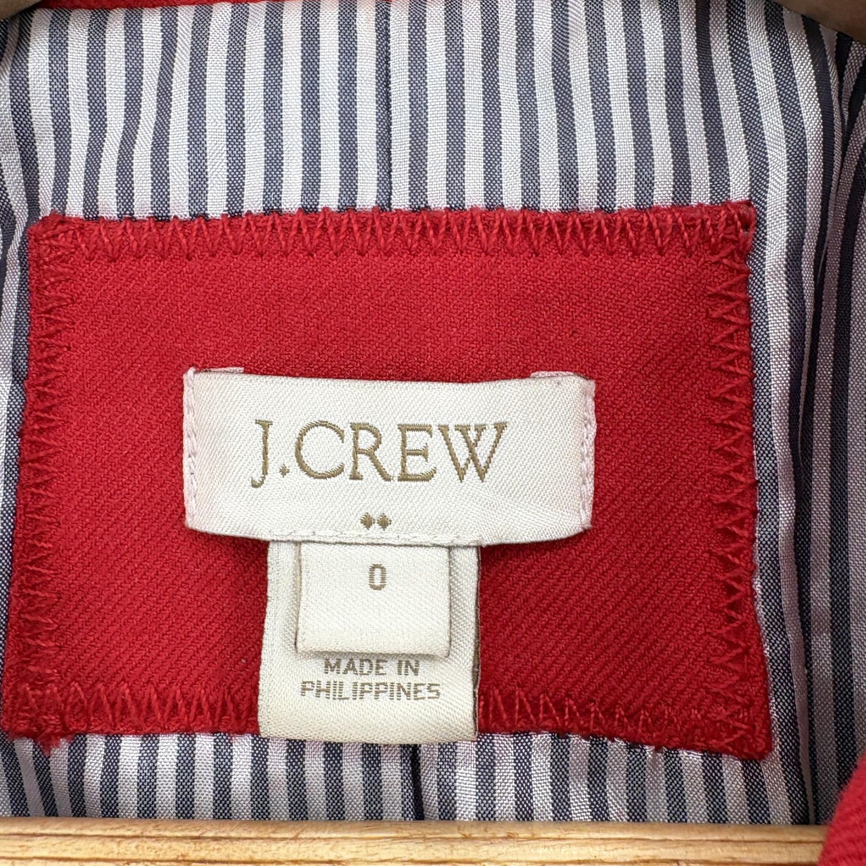 J.Crew J. Crew Blazer Womens 0 Red Wool Blend Two Button Gold Button Jacket Size XS / US 0-2 / IT 36-38 - 4 Thumbnail