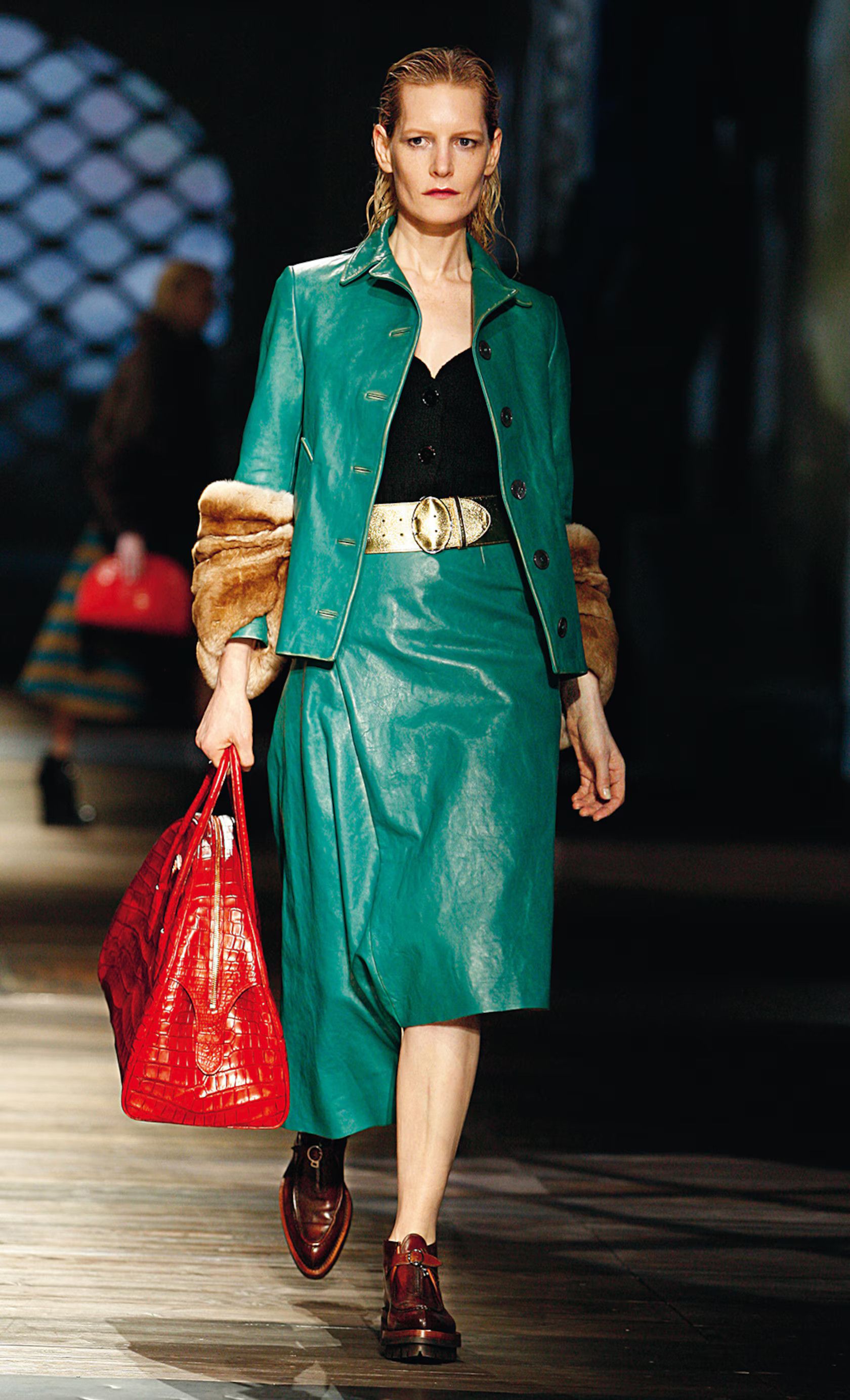 Prada F/W 2013 Prada Leather Skirt Runway Asymmetrical Maxi Long Size 27" / US 4 / IT 40 - 8 Thumbnail