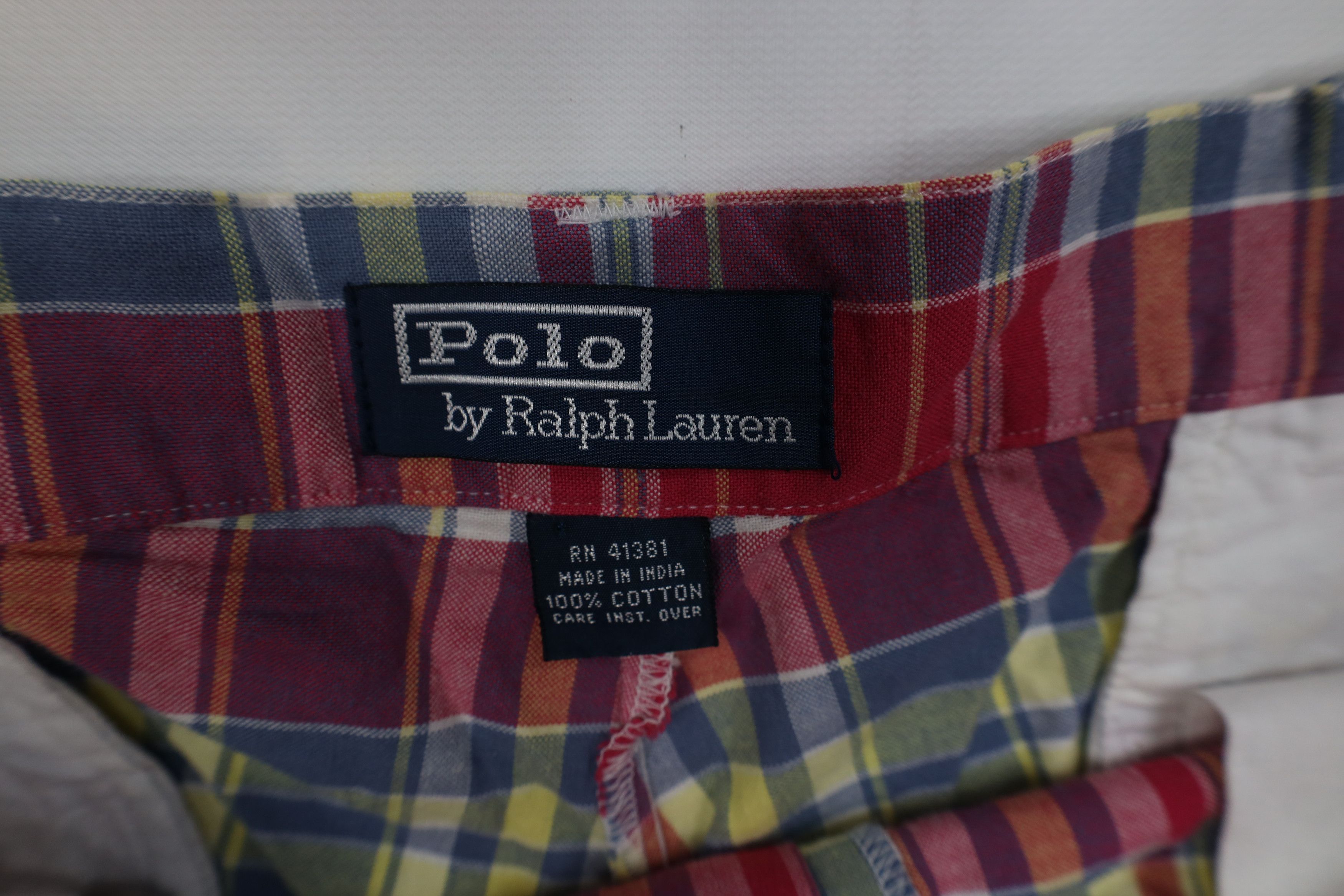 Ralph Lauren Vintage 90s Ralph Lauren India Madras Plaid Flannel Shorts Size US 36 / EU 52 - 6 Thumbnail