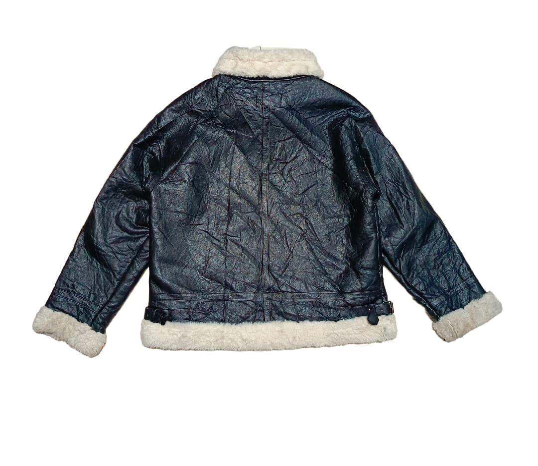 14th Addiction Japanese~ Fur & Faux Leather Jacket Tipe B2 Shearling Collar Size US L / EU 52-54 / 3 - 2 Thumbnail