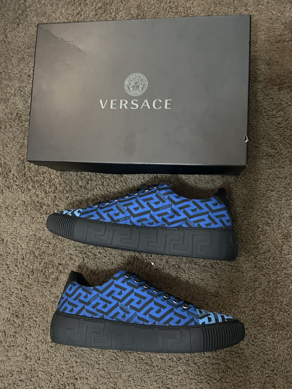 Versace Versace Greca Canvas Blue/Black Size US 12 / EU 45 - 2 Thumbnail