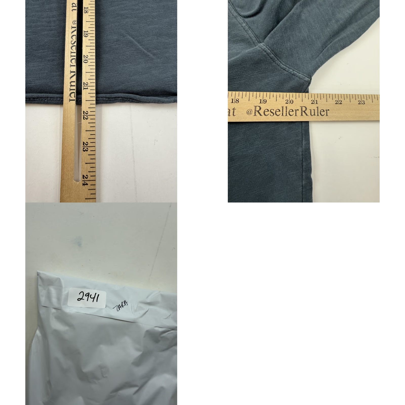 Zara VINTAGE Zara Shirt Womens Medium Grey Long Sleeve Henley Slub Knit Tee Casual Top Size M / US 6-8 / IT 42-44 - 8 Thumbnail
