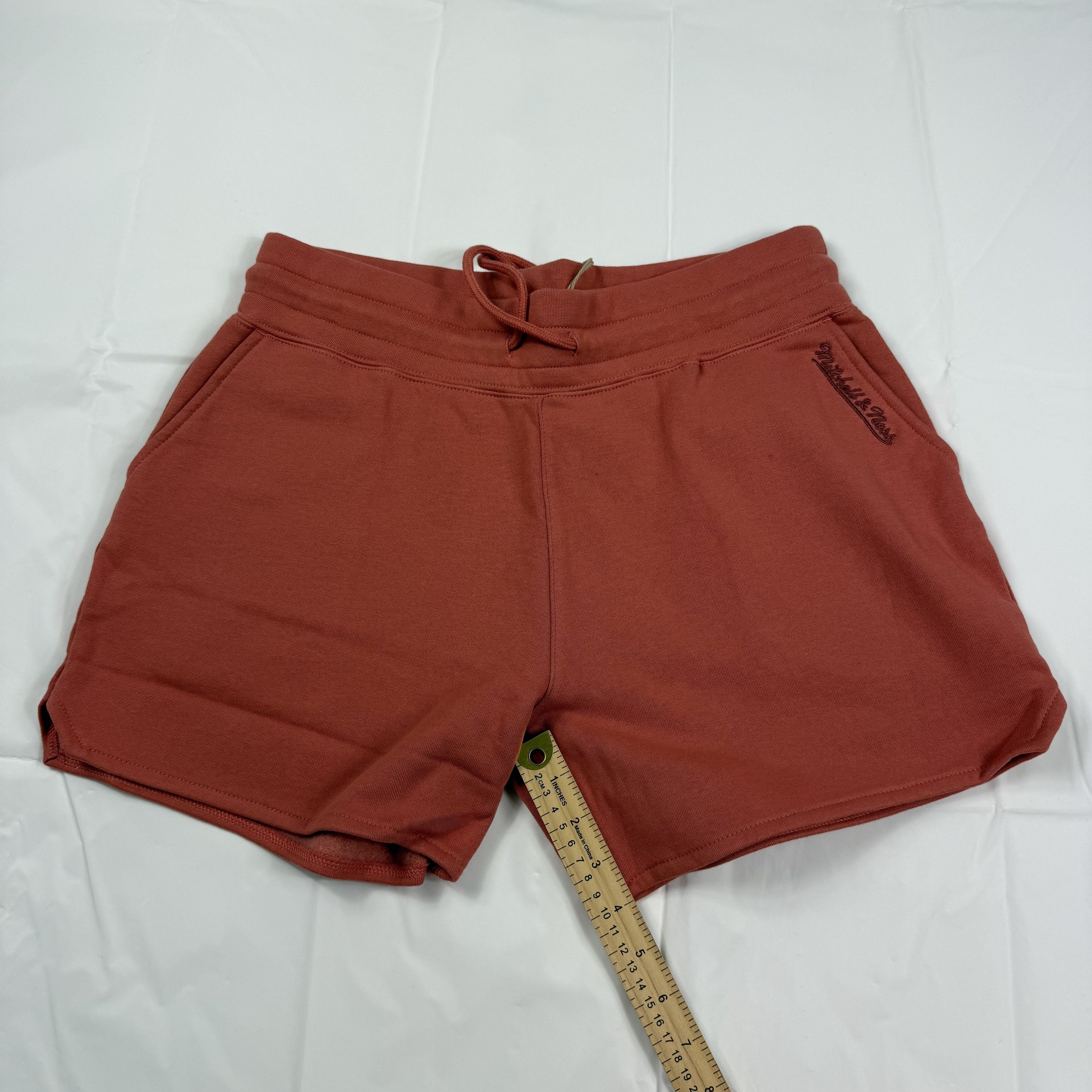 Mitchell & Ness Mitchell & Ness Fleece Shorts Rust Terracotta Drawstring Size 29" - 8 Thumbnail