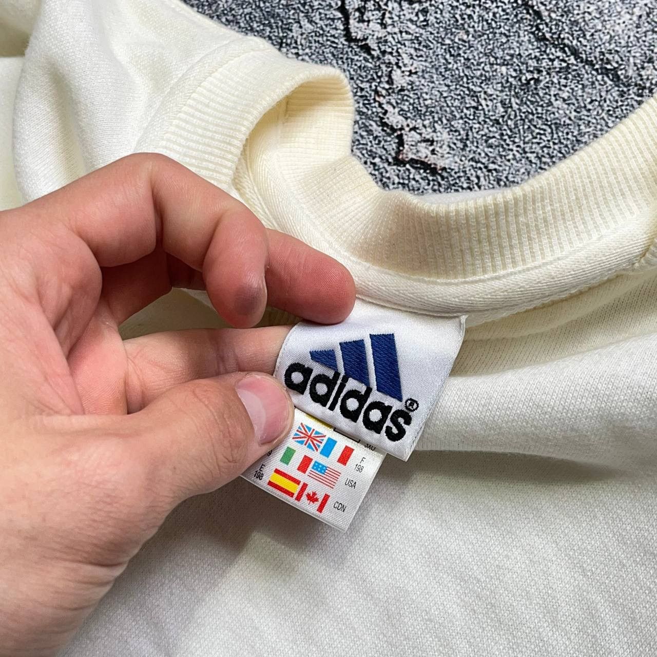 Adidas × Vintage Vintage 90s Adidas Big Logo Boxy Crewneck Sweatshirt Size US XXL / EU 58 / 5 - 6 Thumbnail