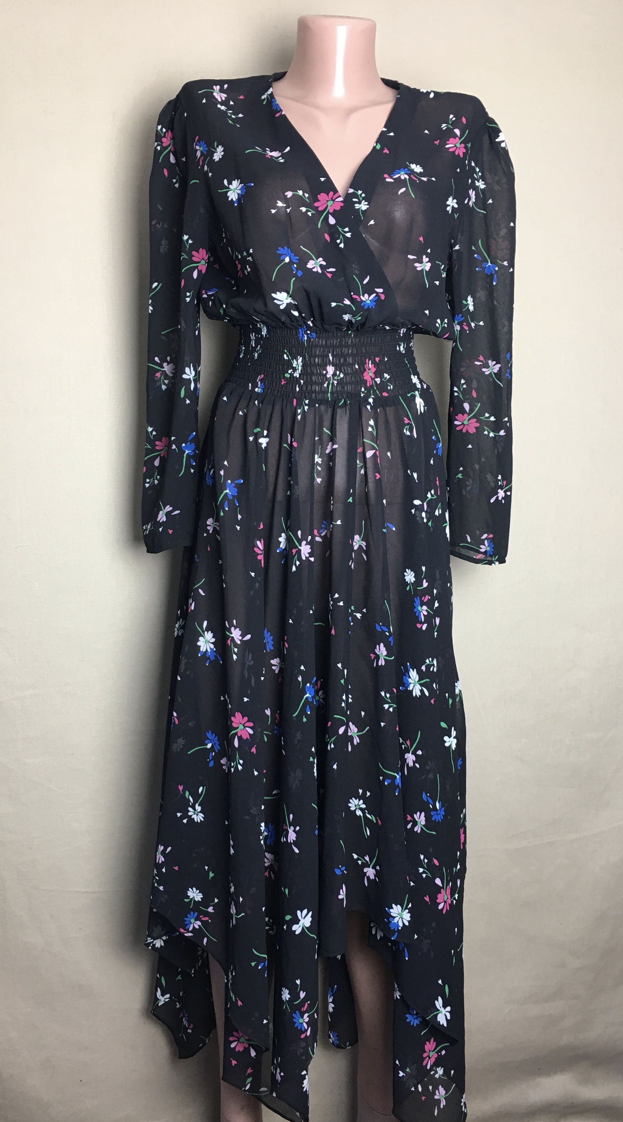 Maje MAJE Rayman Dress Women's 3/4 Sleeve Floral Print Size 3/L Size L / US 10 / IT 46 - 4 Thumbnail