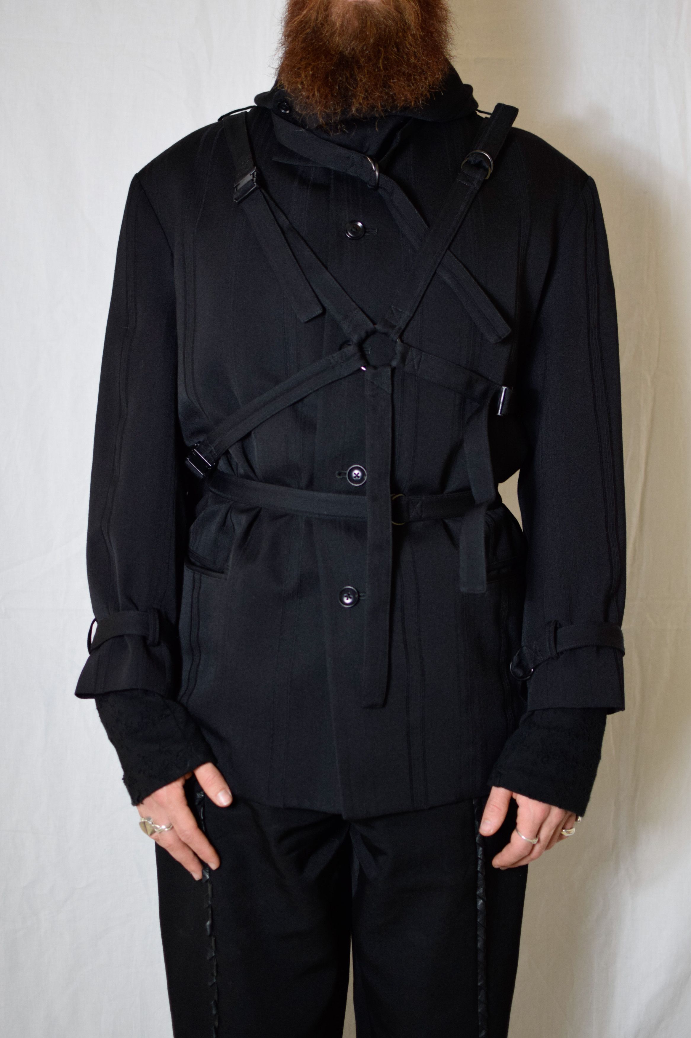 Yohji Yamamoto YYPH AW16 Striped Bondage Blazer - HR-J12-108 Size 52R - 1 Thumbnail
