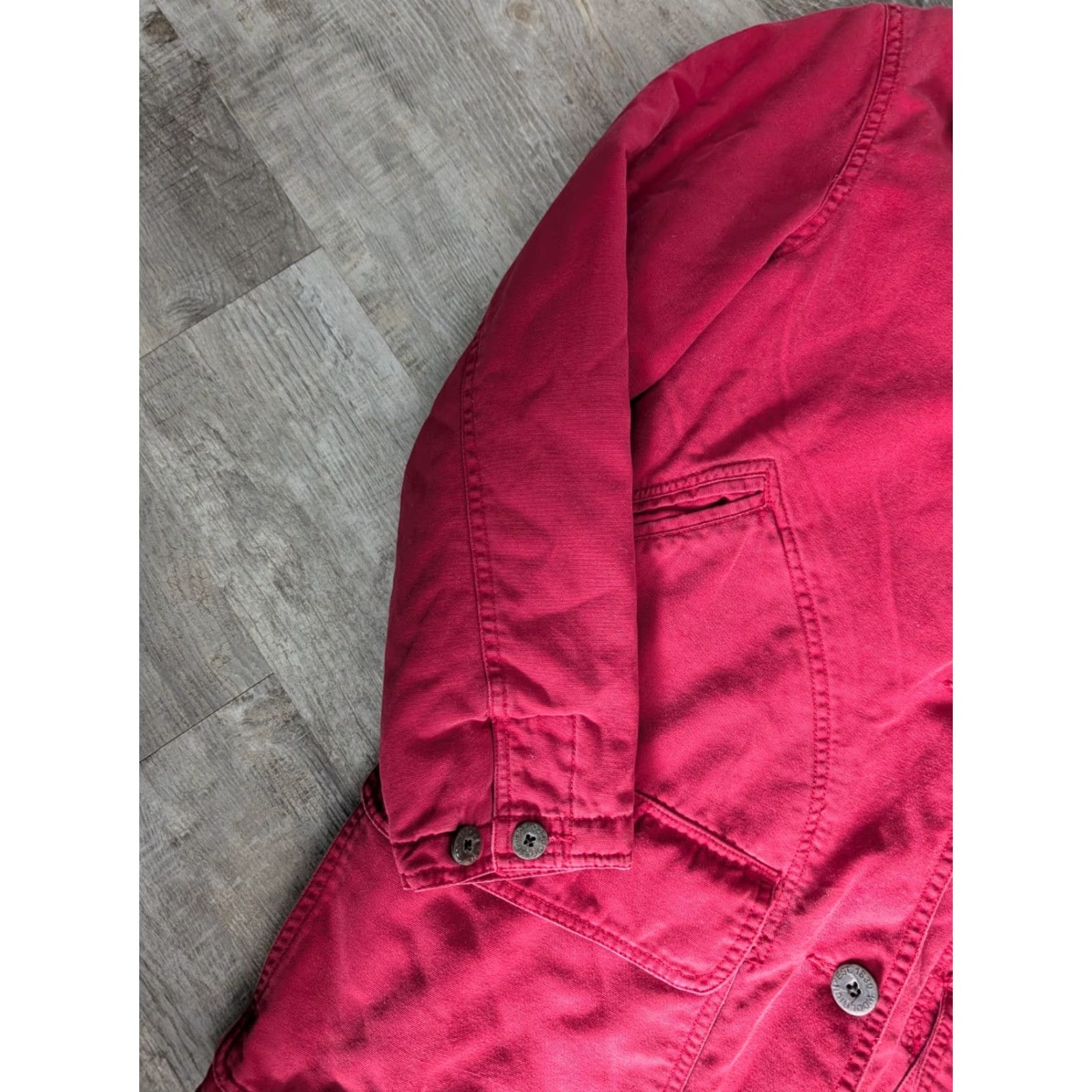 Vintage VINTAGE Woolrich Jacket Womens Small Ruby Chore Barn Coat Blanket Lined Fleece Overcoat Size S / US 4 / IT 40 - 3 Thumbnail