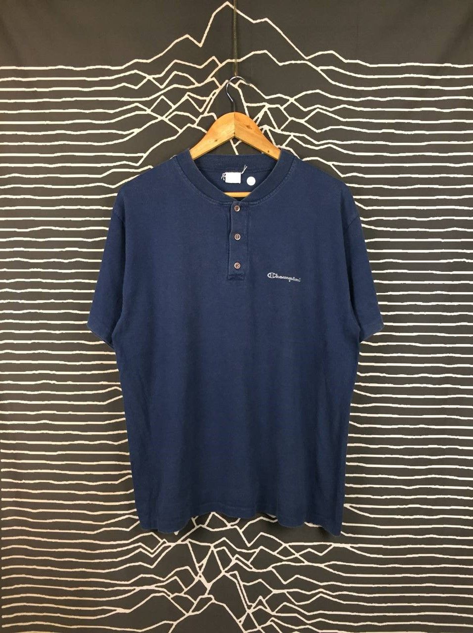 Champion Vtg 90s Champion Authentic Script Logo Henley Tee Size US L / EU 52-54 / 3 - 2 Thumbnail