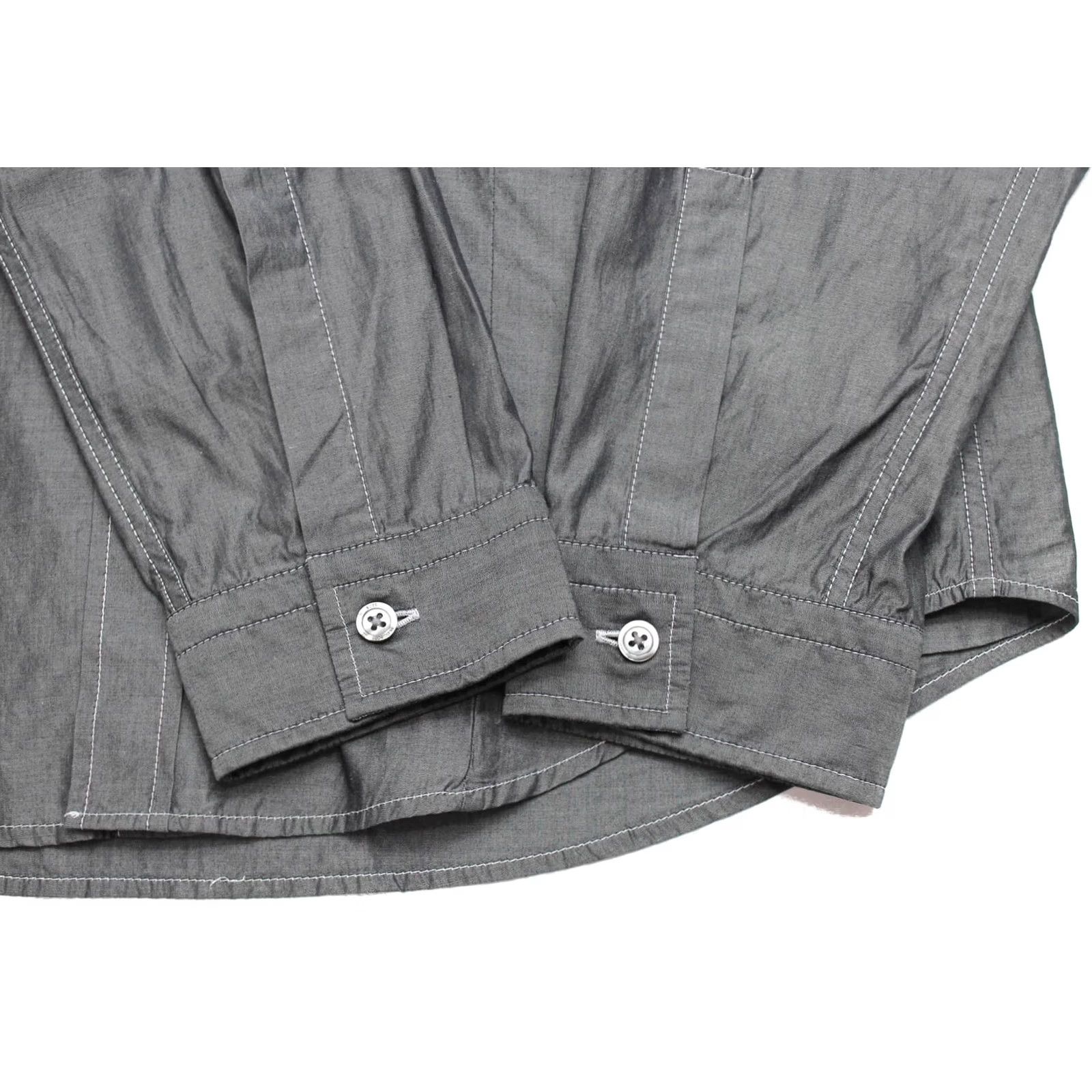 Hugo Boss Hugo Boss Shirt Mel Slim Fit Button Up Spread Collar Grey Men's MEDIUM Size 40R - 5 Thumbnail