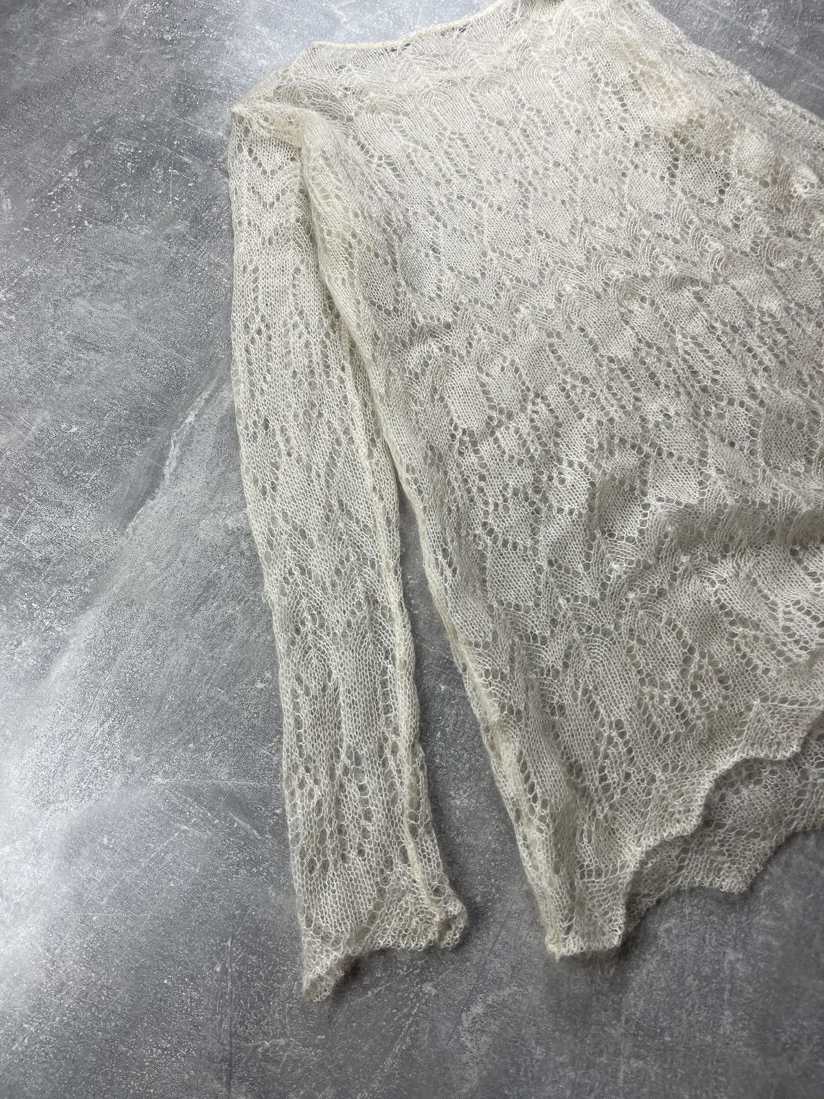Vintage Vintage Sheer Lace Knit Sweater Cream Ivory Women’s Size M / US 6-8 / IT 42-44 - 8 Thumbnail