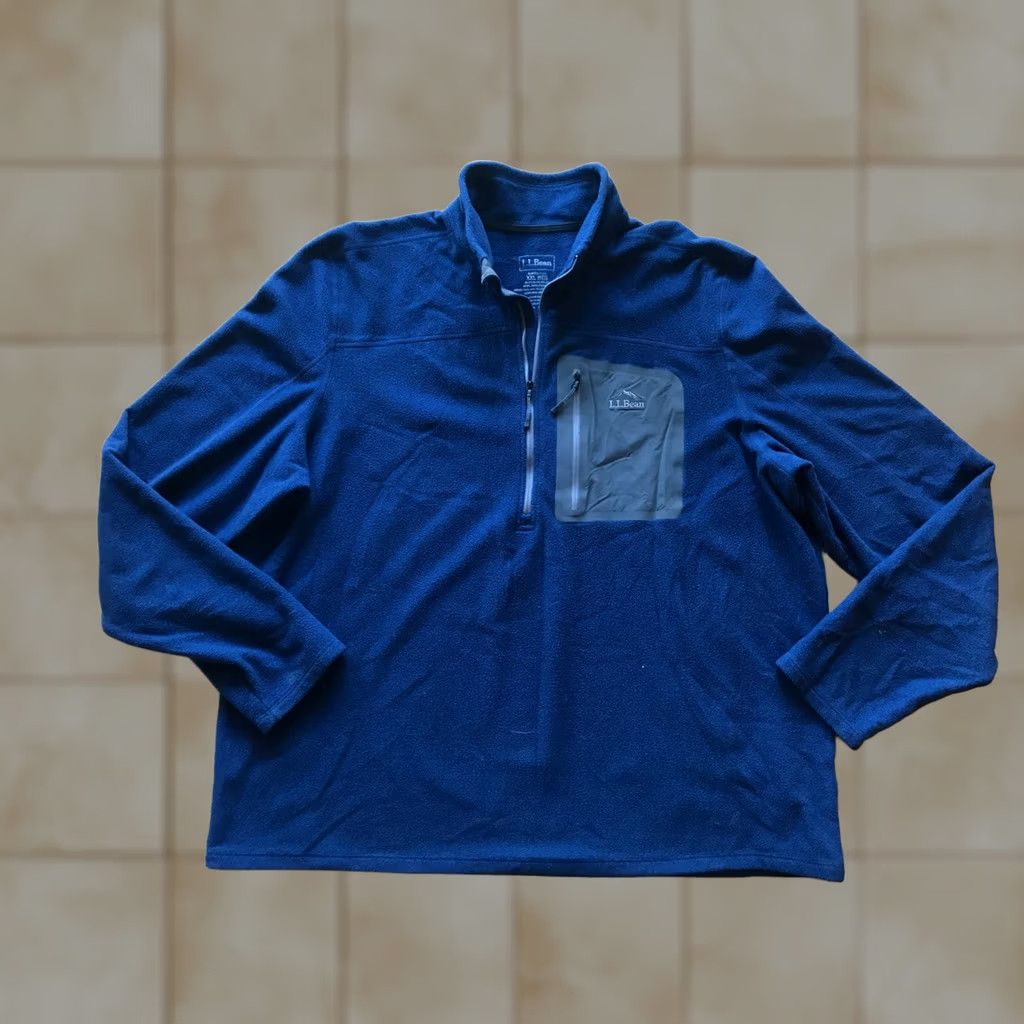 Vintage VINTAGE LL Bean Mens Fleece Jacket Blue Slightly Fitted 1/2 1/4 Zip Pocket Reg Sz XXL Blue Fleece Jacket Mens XL? Size US XXL / EU 58 / 5 - 1 Thumbnail