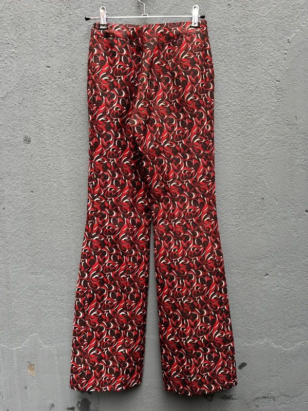 Miu Miu AW00 Abstract Floral Print Flared Pants Size 24" / US 00 / IT 34 - 7 Thumbnail