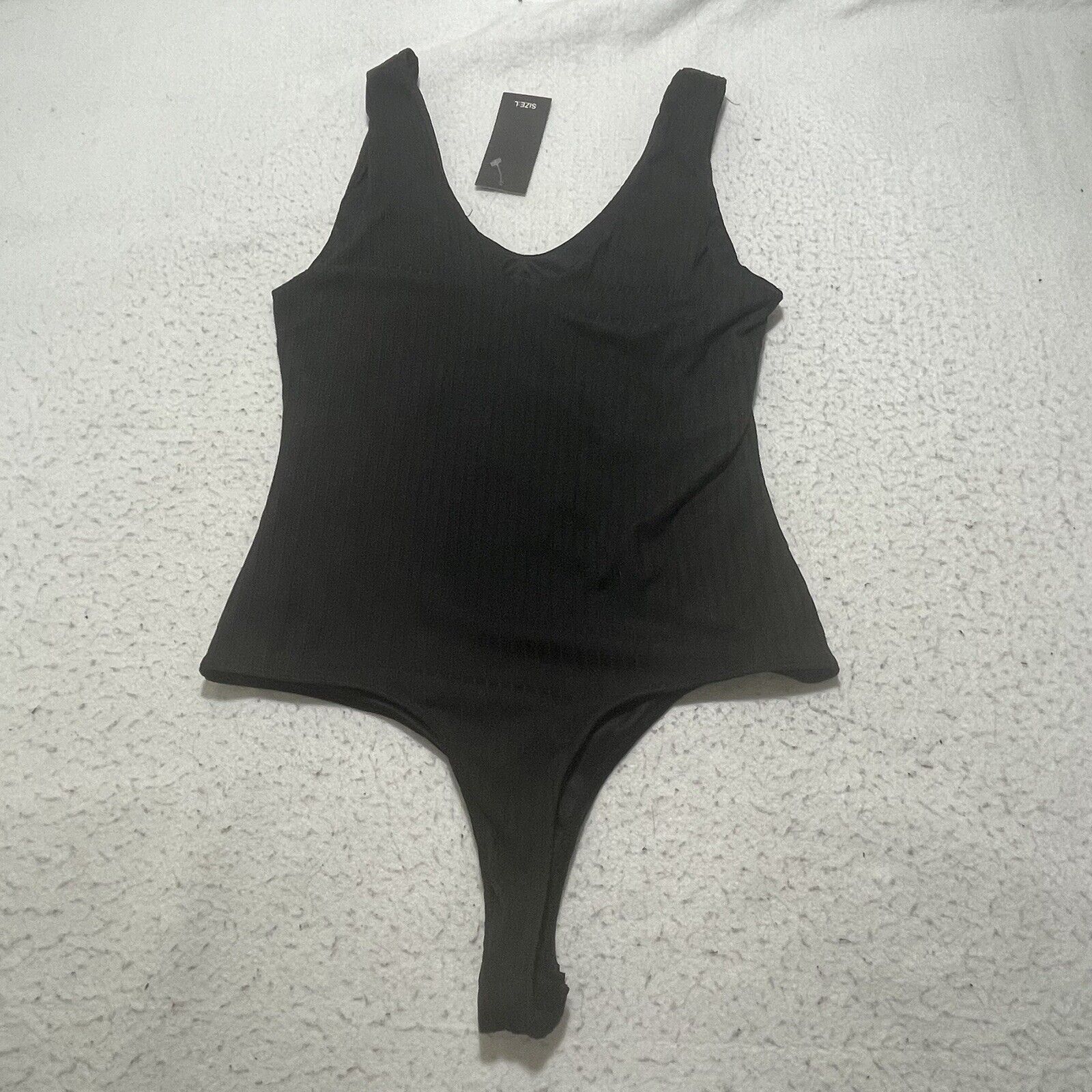 Other 21 Saints Large Black V-Neck One Piece Bodysuit Ribbed Size L / US 10 / IT 46 - 11 Thumbnail