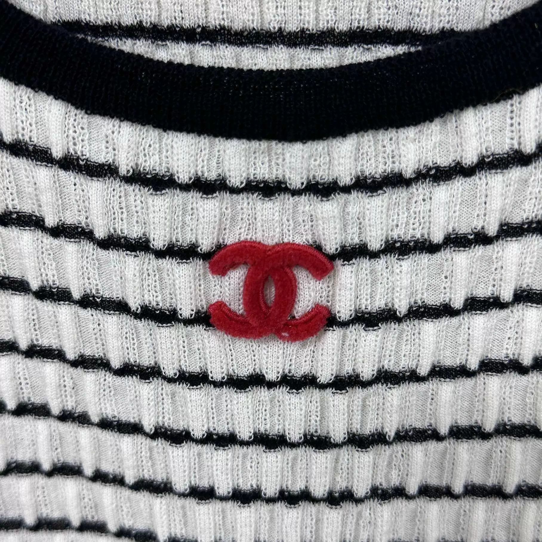 Chanel Chanel 24P striped bicolor knit vest dress women's Size XS / US 0-2 / IT 36-38 - 4 Thumbnail
