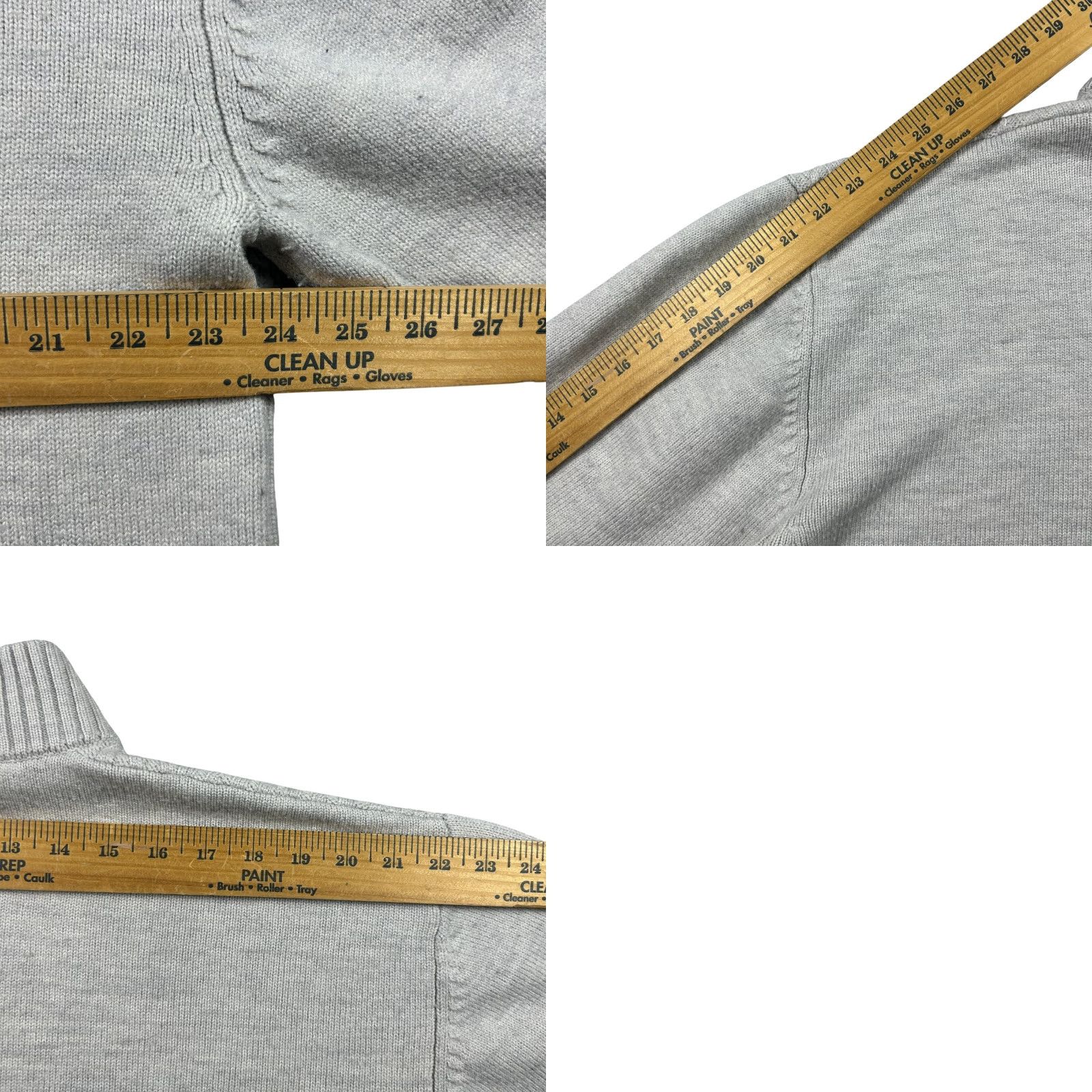 Pronto Uomo Pronto-Uomo Sweater Mens 2XLT Tall Light Gray Wool Cable Knit 1/4 Zip Pullover Size US XXL / EU 58 / 5 - 8 Thumbnail