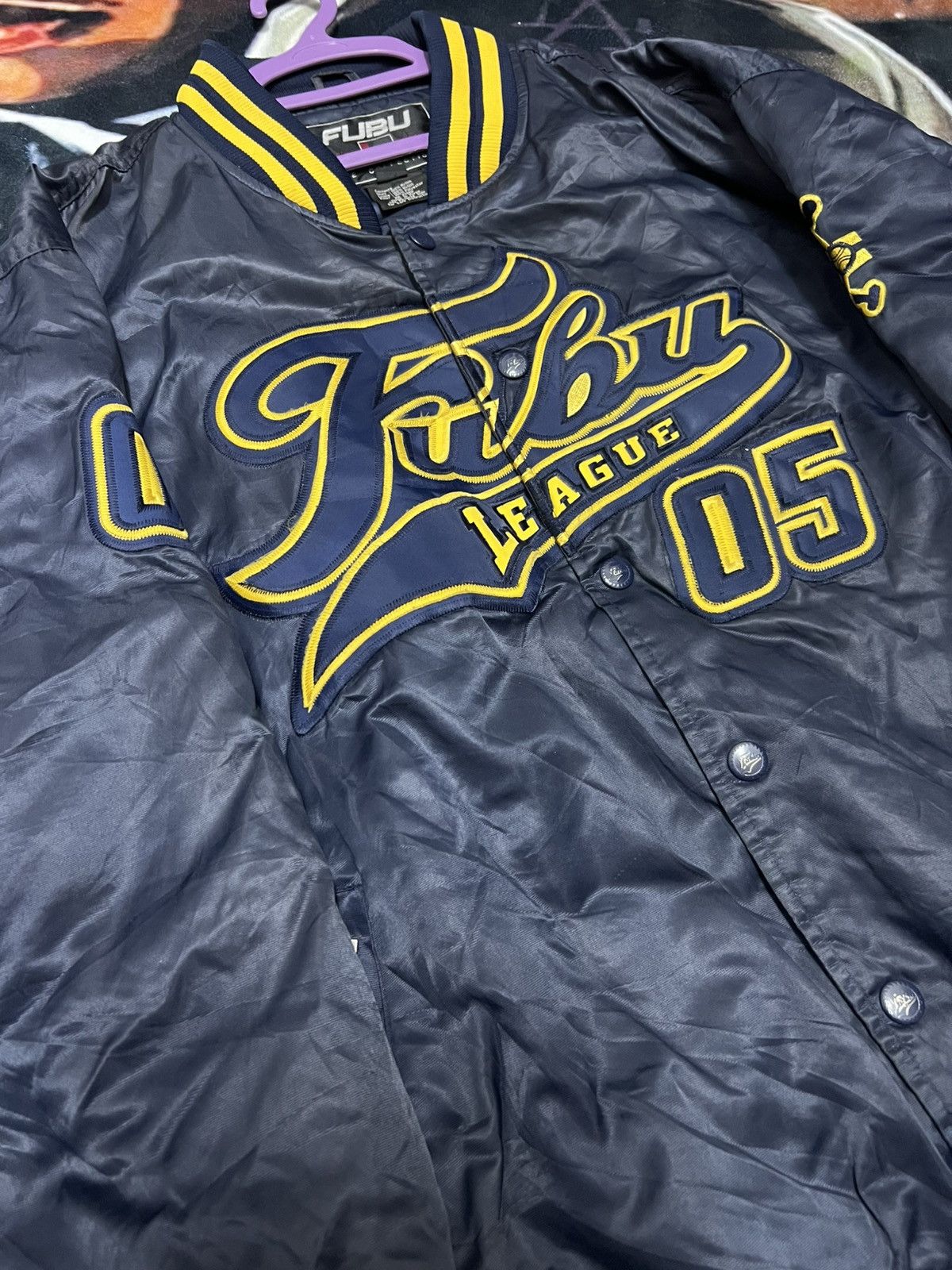 Fubu FUBU VARSITY JACKET NAVY YELLOW Size US XXL / EU 58 / 5 - 2 Thumbnail