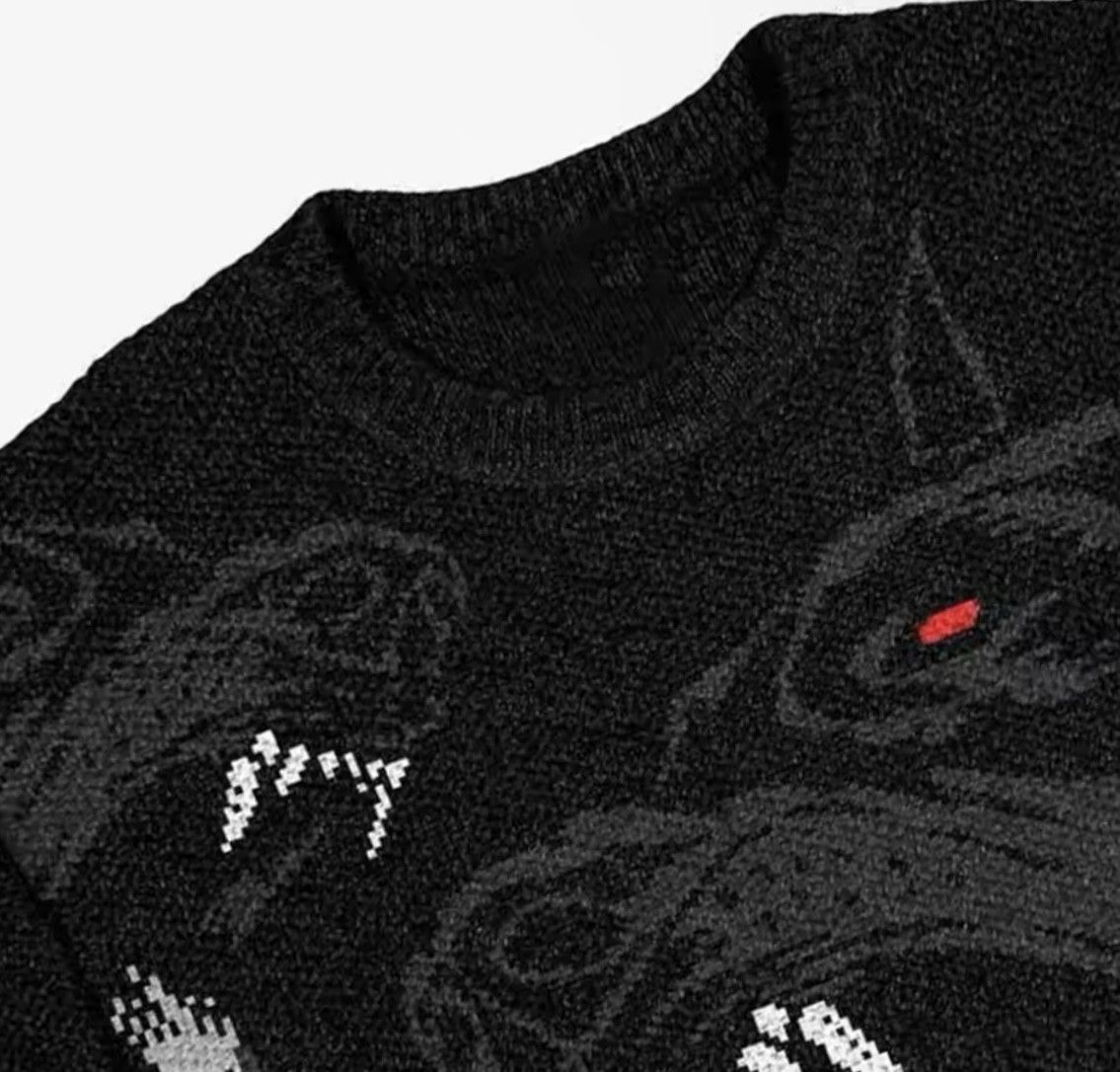Other Streetwear Vintage Wolf Dog Sweater Jacquard Knitwear Size US XL / EU 56 / 4 - 3 Thumbnail