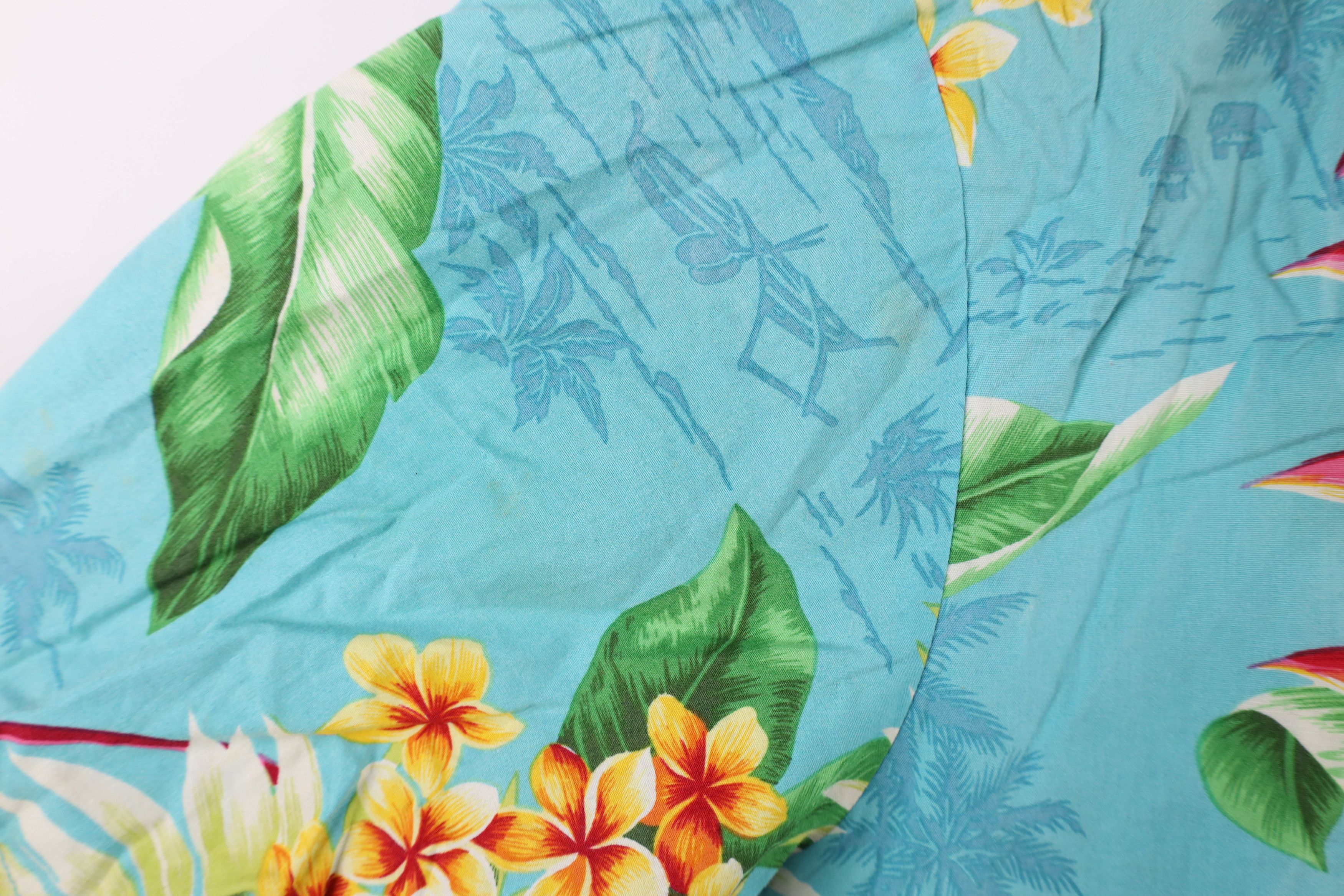 Vintage Vintage 90s Streetwear Flower Luau Hawaiian Button Shirt USA Size US XL / EU 56 / 4 - 6 Thumbnail