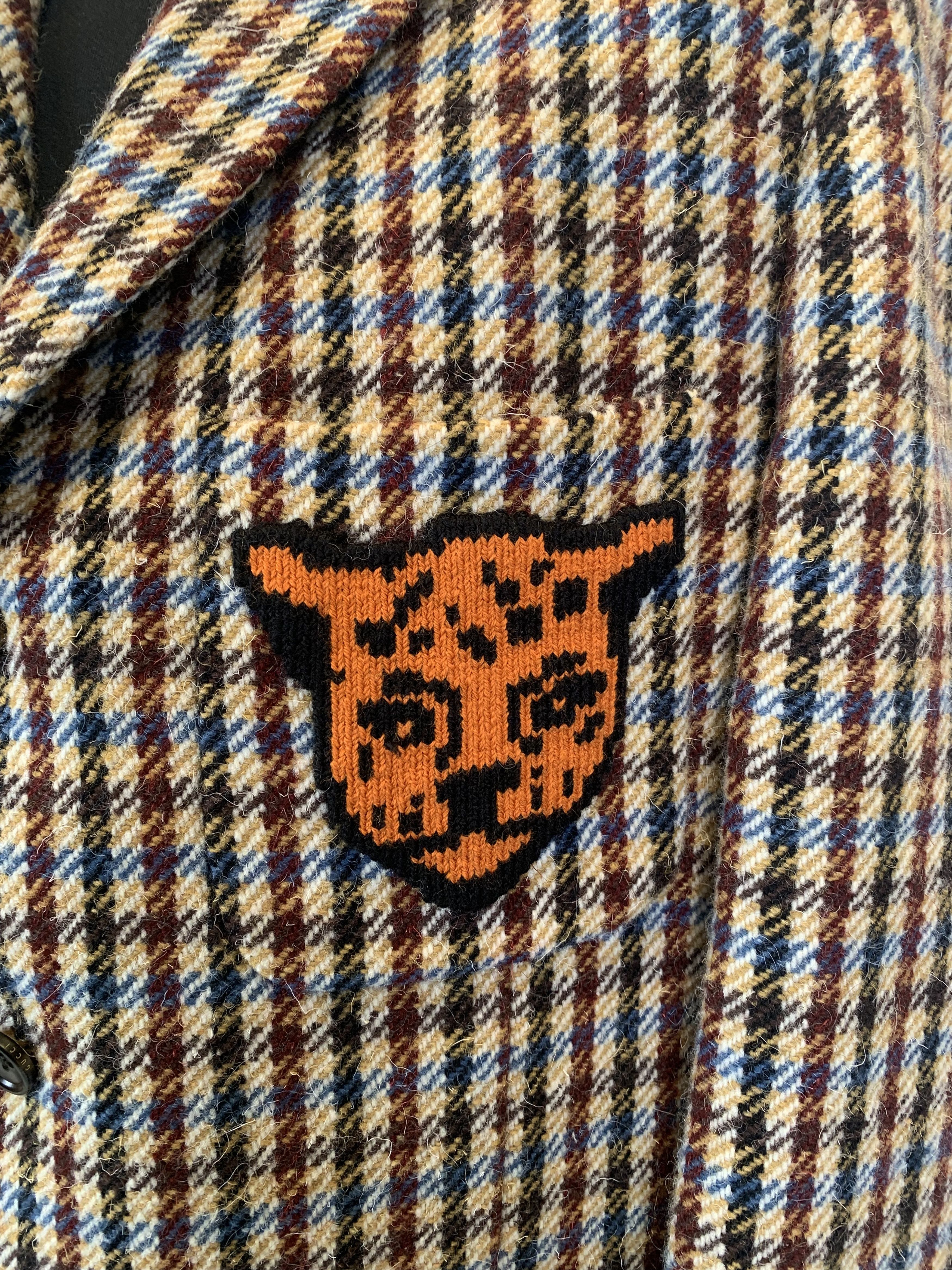 Gucci Gucci Checkered Tiger Embroidered Blazer Size 52R - 6 Thumbnail
