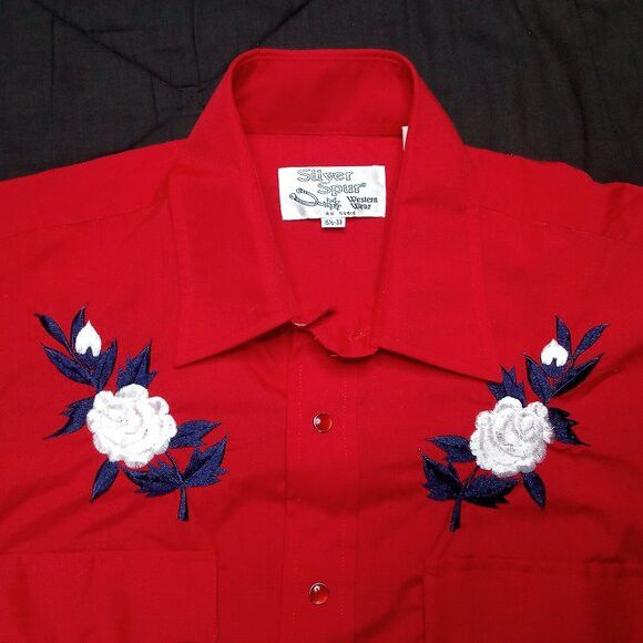 Vintage Vintage Silver Spur White Roses Western Button Shirt Size US L / EU 52-54 / 3 - 1 Thumbnail