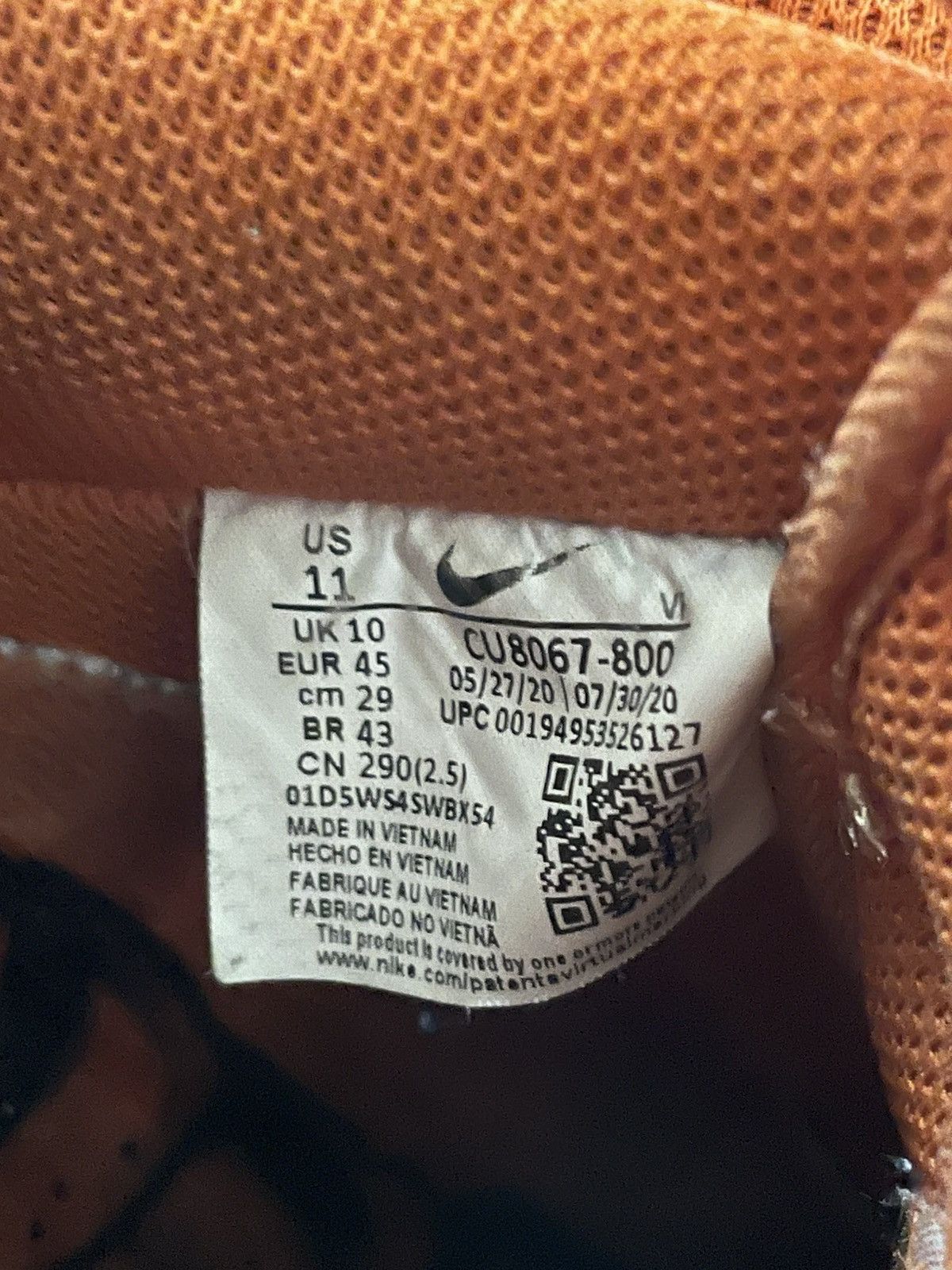 Nike Nike Air Force 1 Orange Skeleton Size US 11 / EU 44 - 10 Thumbnail
