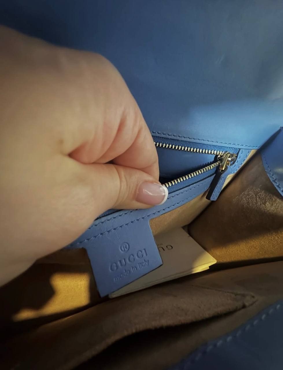Gucci Gucci Blue Small Sylvie Shoulder Bag (Light blue) Size ONE SIZE - 5 Thumbnail