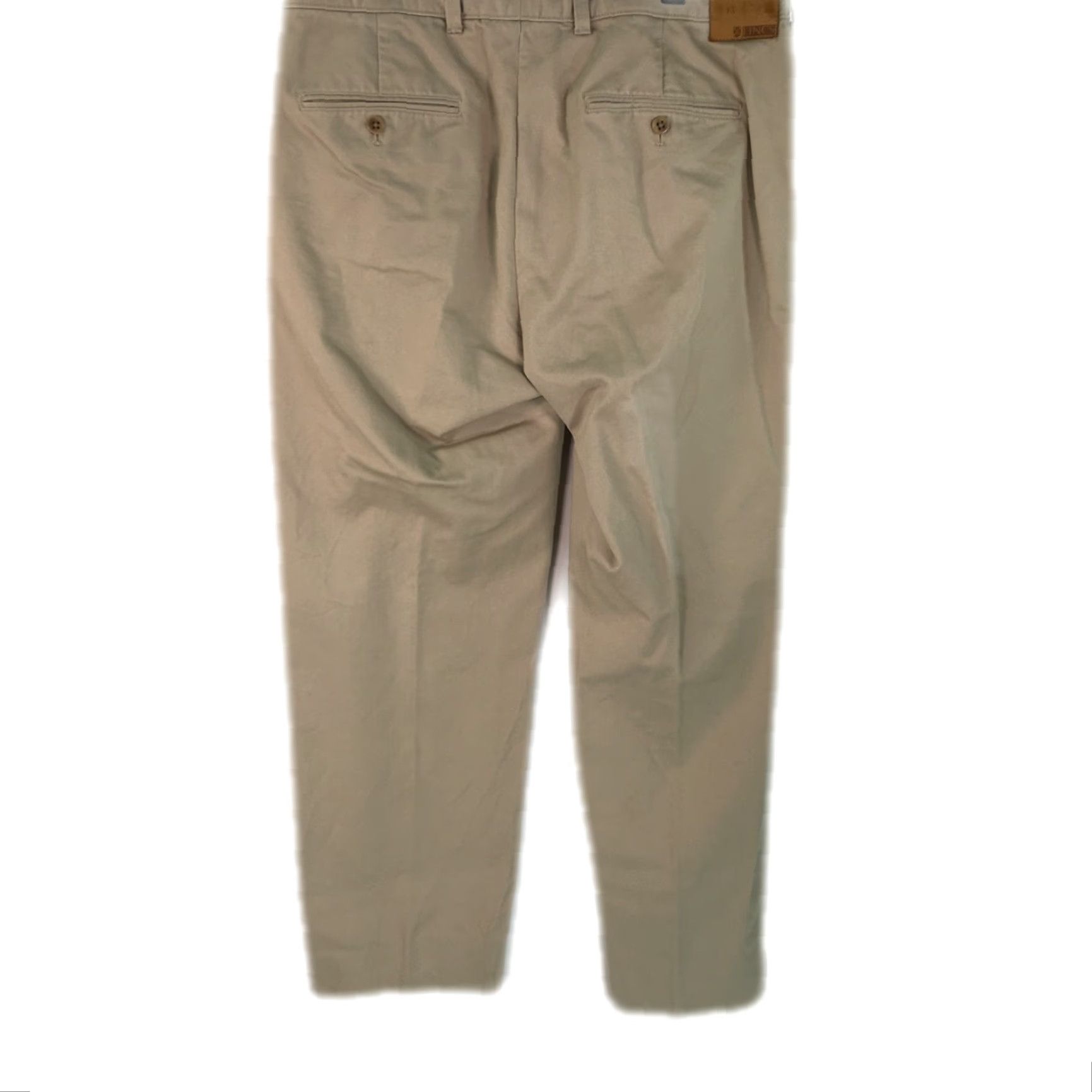 Vintage Lincs David Chu Mens Dress Pants Beige Flat Front Pleated 36X32 Size US 36 / EU 52 - 2 Thumbnail