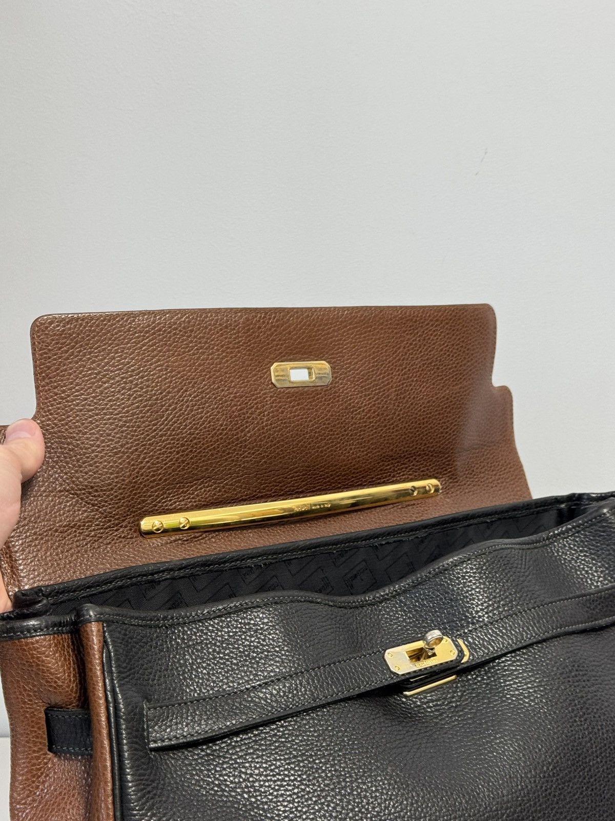 Other REDWALL Bag Foldover Envelope Brown Canvas Leather Cachemire Size ONE SIZE - 13 Thumbnail