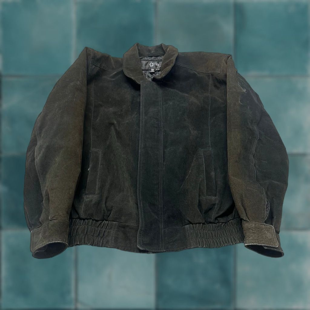 G-III VINTAGE G-III Mens XL Leather Suede Quilted Lined Bomber Jacket Black Size US XL / EU 56 / 4 - 1 Thumbnail