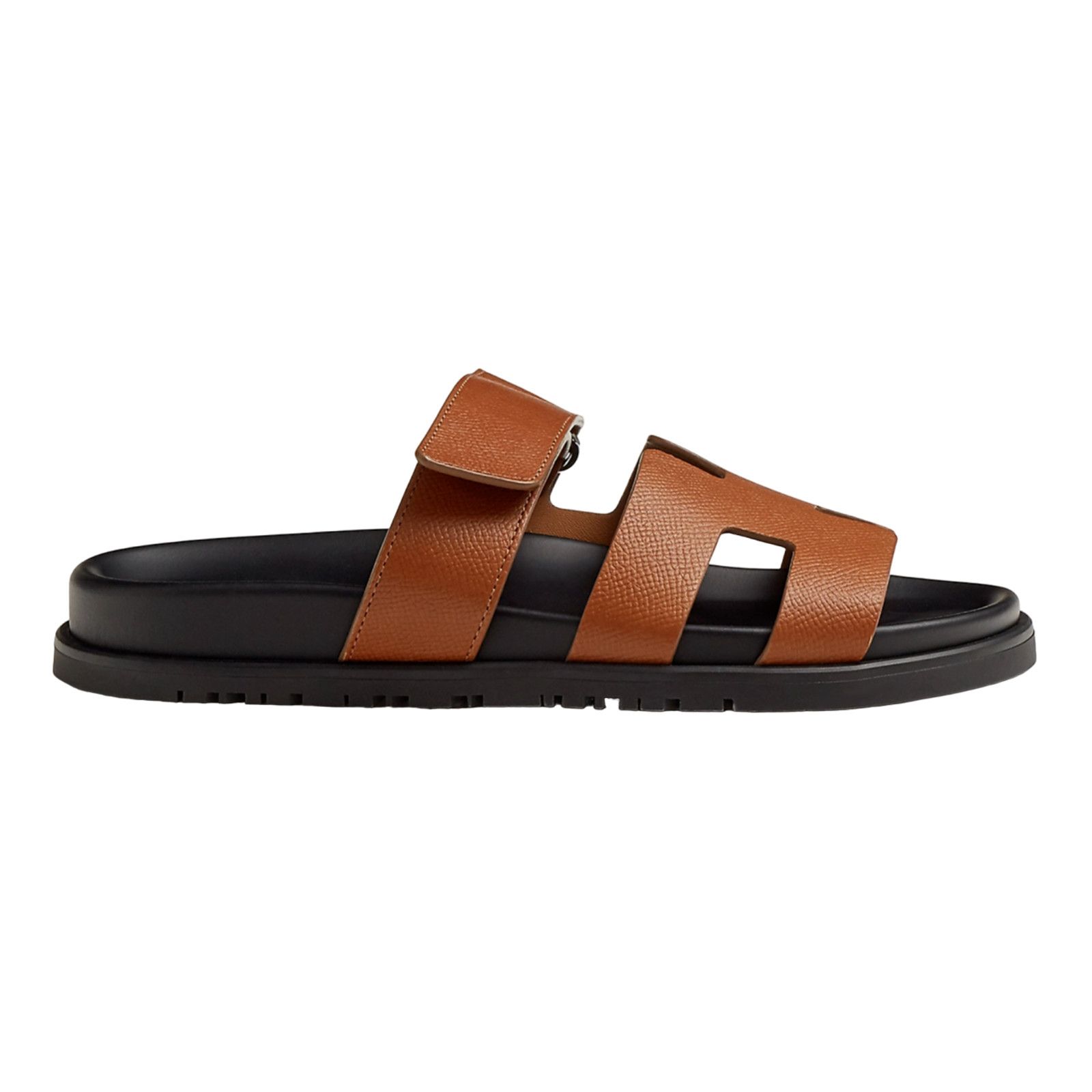 Hermes Hermes Chypre Sandal Natural Brown Gold Black H Logo Size US 7.5 / IT 37.5 - 1 Thumbnail