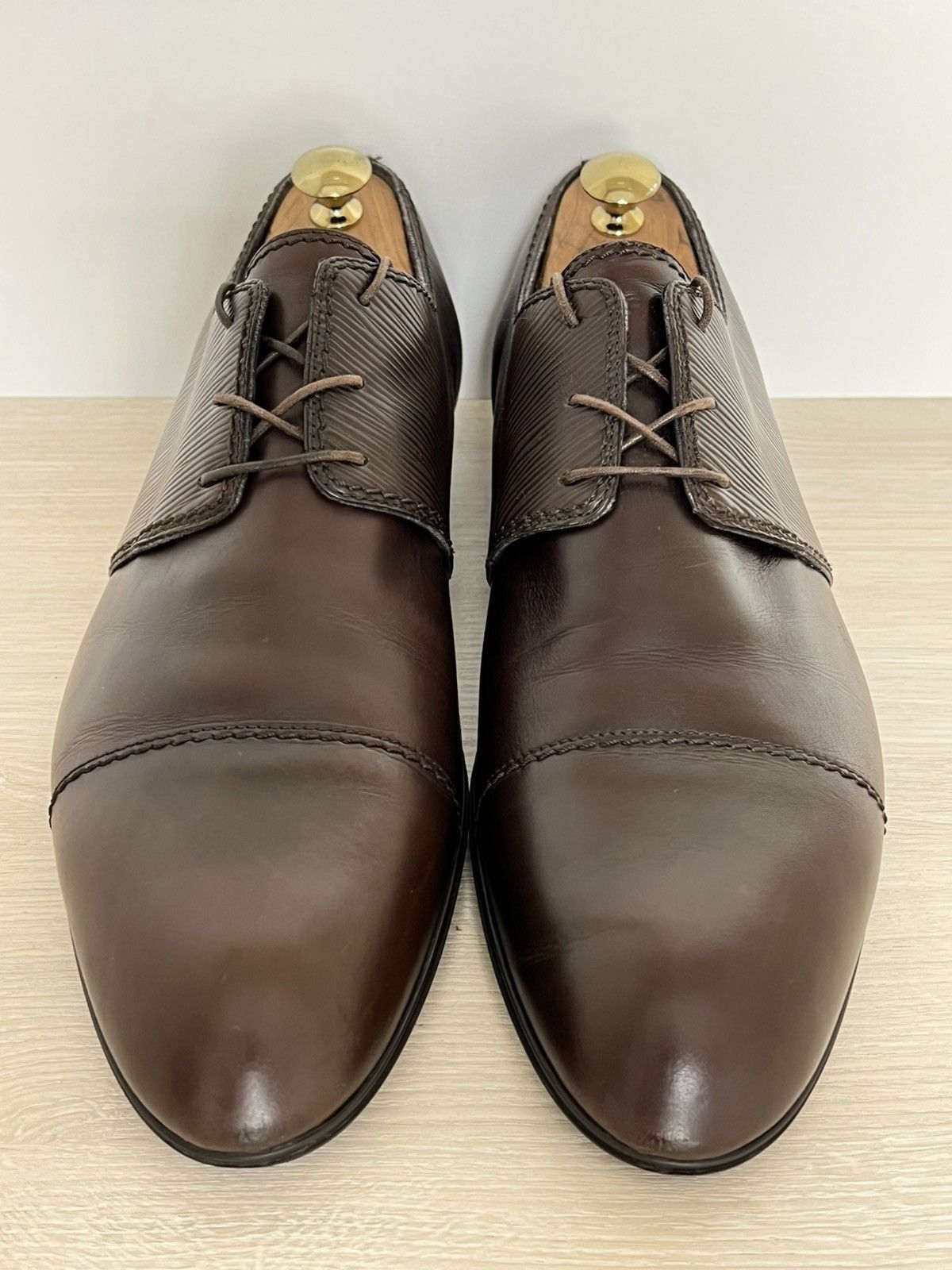 Louis Vuitton Louis Vuitton Epi Leather Cap Toe Derby Shoes Brown Size 10 Size US 10 / EU 43 - 5 Thumbnail