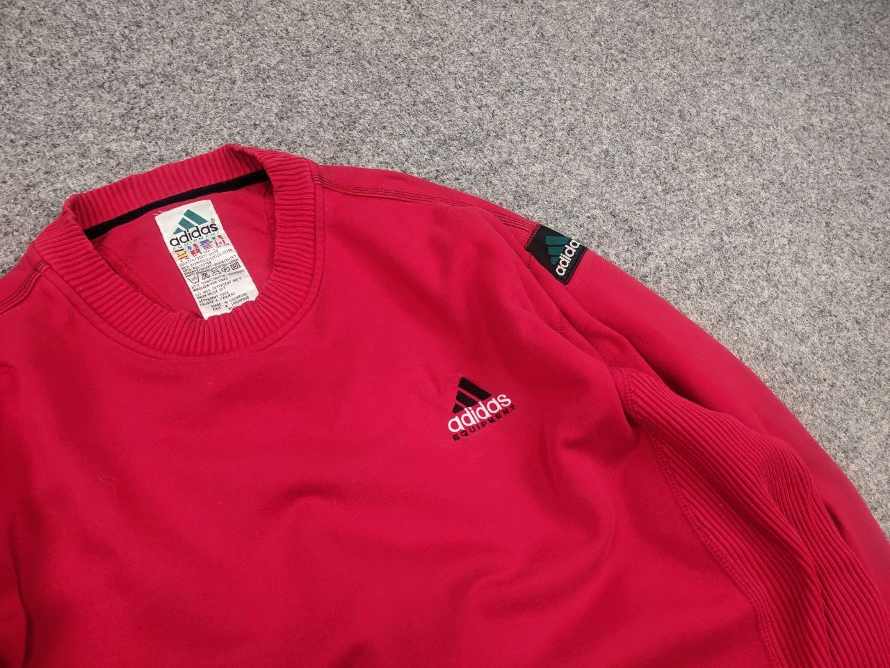Adidas Vintage 90's Adidas Equipment Logo red Crew neck Sweatshirt Size US L / EU 52-54 / 3 - 7 Thumbnail