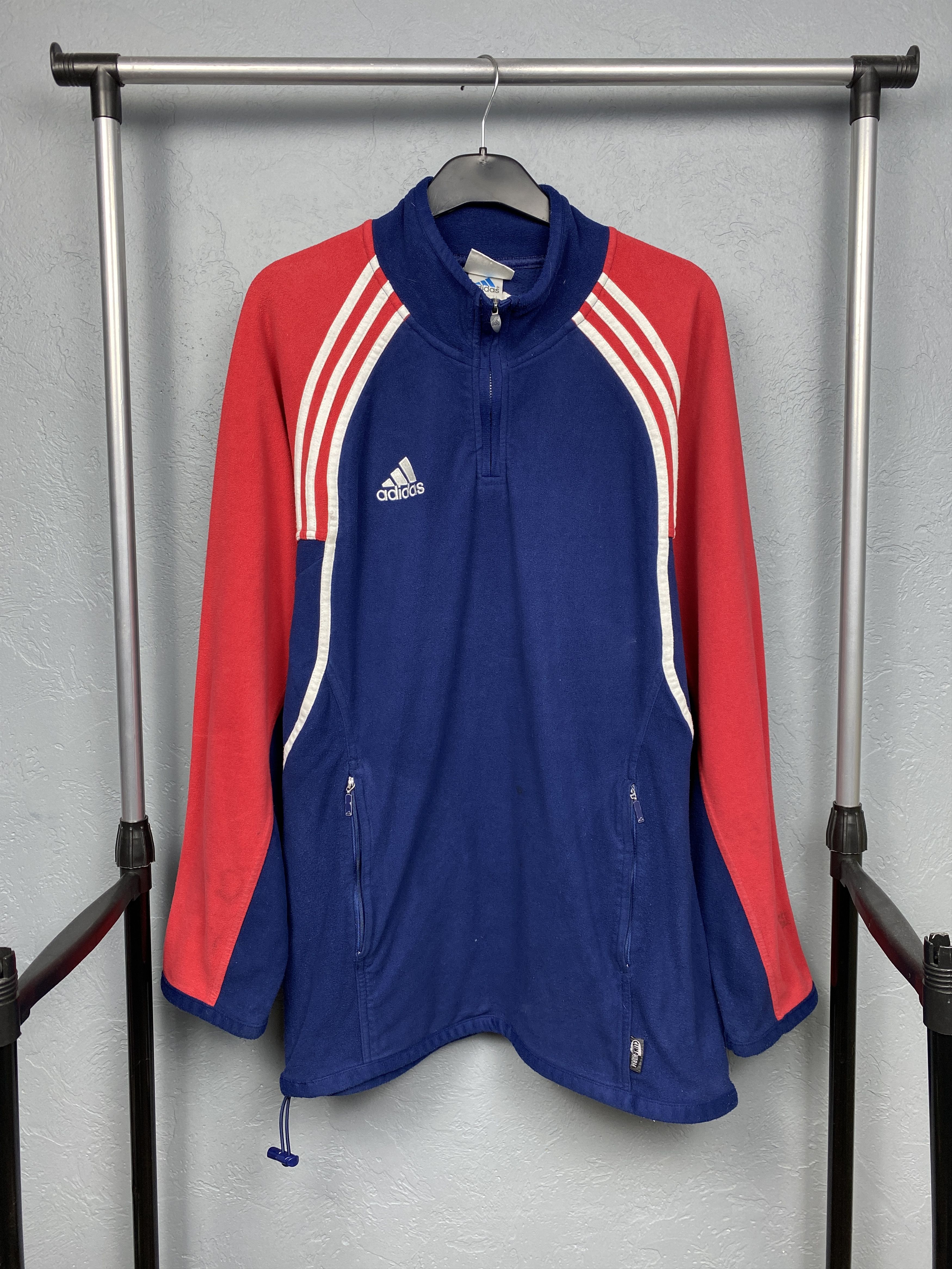 Adidas × Vintage Adidas Vintage 1\4 Quarter Zip Fleece Jacket Size US L / EU 52-54 / 3 - 1 Thumbnail