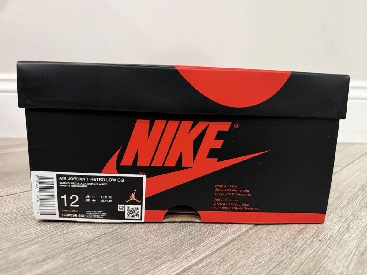 Jordan Brand Air Jordan 1 Retro Low OG Chicago Varsity Red Black White 12 Size US 12 / EU 45 - 11 Thumbnail