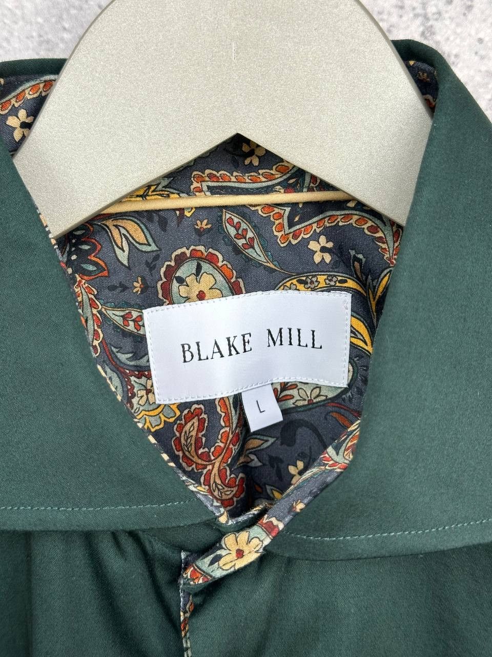 Other Blake Mill Flowered Button Up Shirt Poplin Cotton Green LS Size US L / EU 52-54 / 3 - 11 Thumbnail